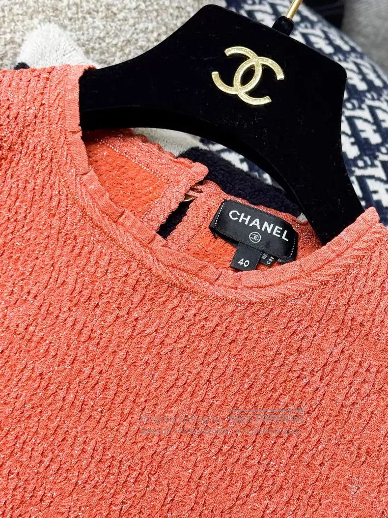 Chanel Chanel Brick red pleated design sleeveless dress Size S / US 4 / IT 40 - 5 Thumbnail