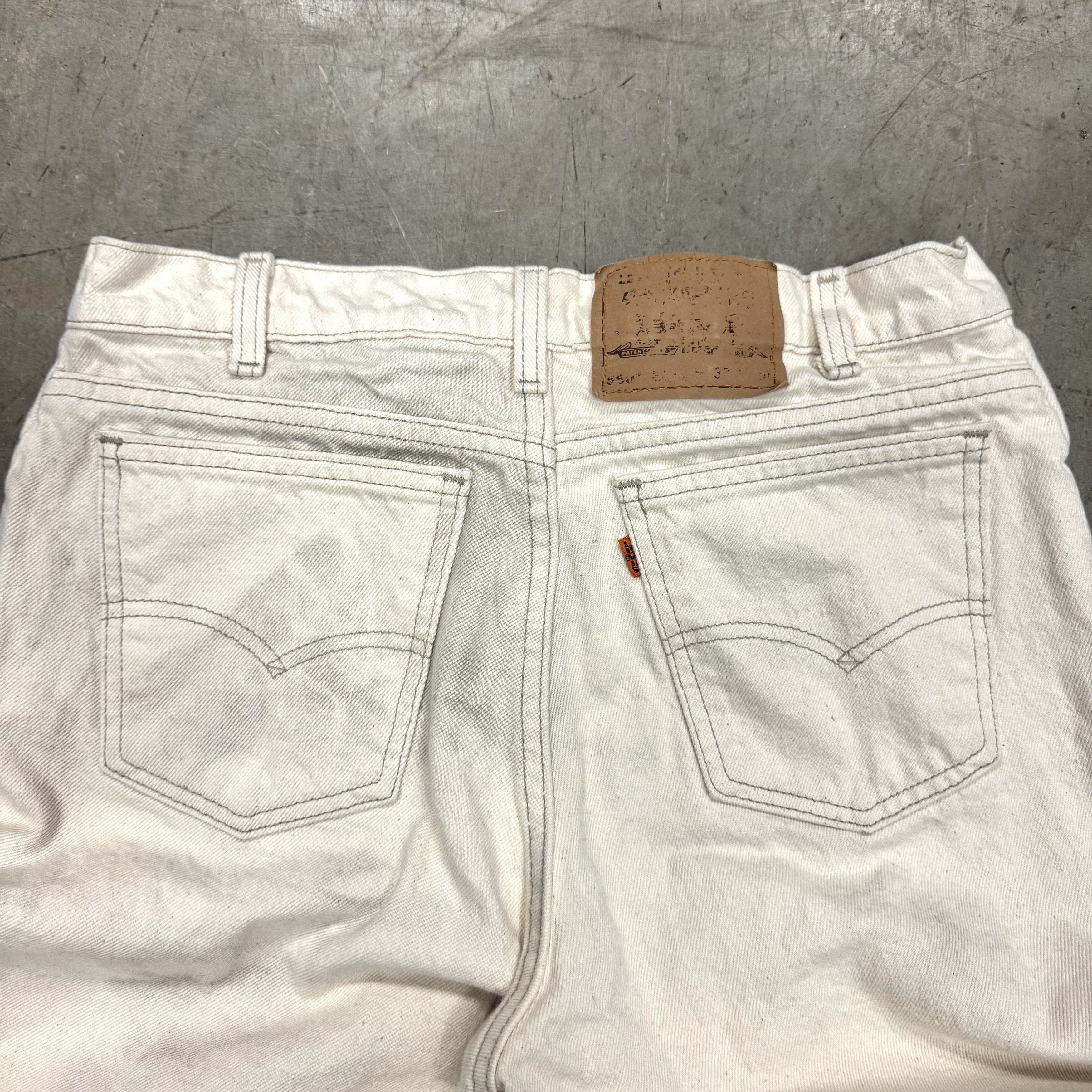 Levi's × Levi's Vintage Clothing × Vintage VTG 80s Levi's Orange Tab Ivory 550 Denim Jeans Tapered Fit Size US 33 - 3 Thumbnail