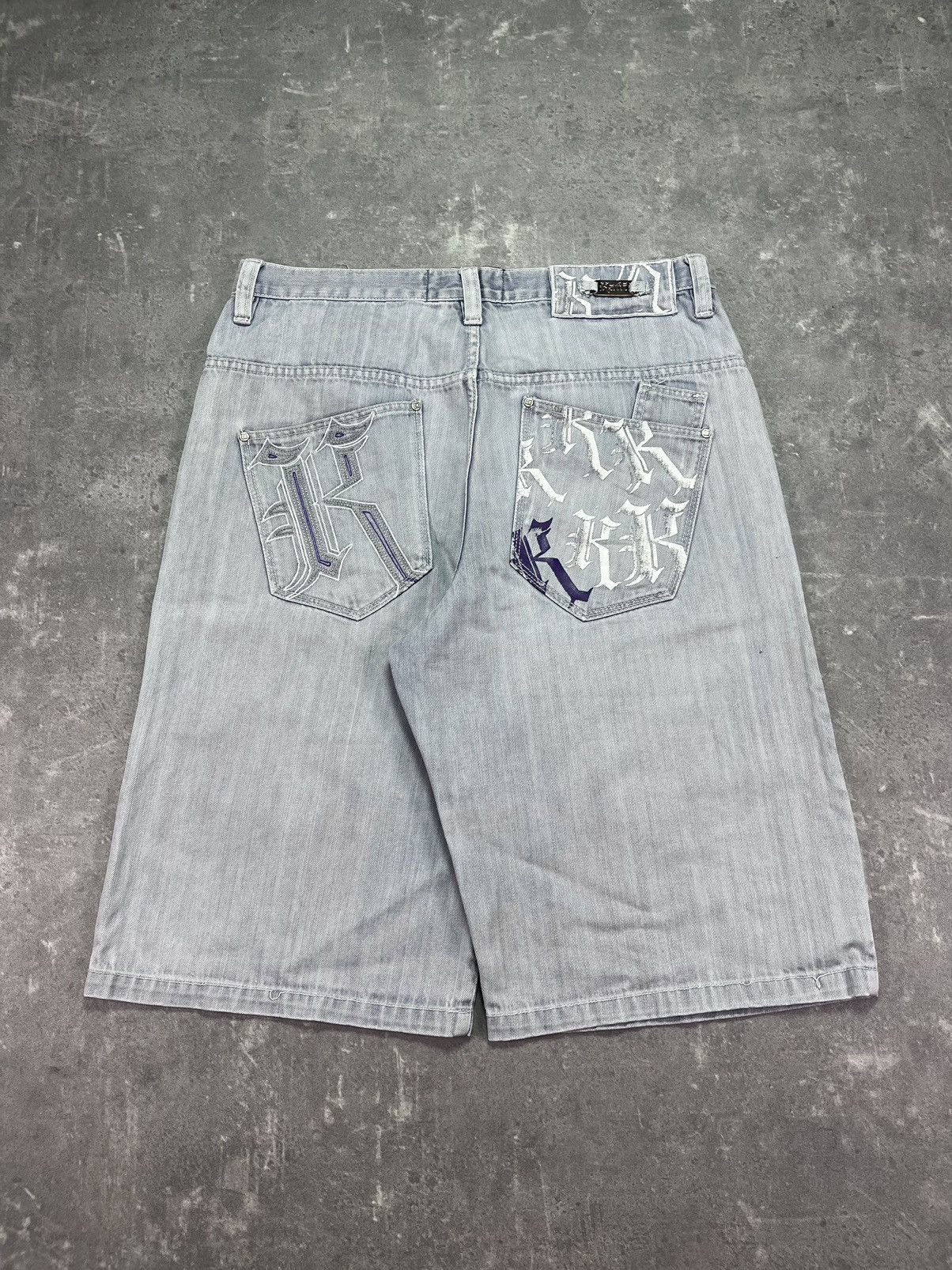 Karl Kani Karl Kani Multilogo Printed Baggy Denim Shorts Jorts 36 Rare Size US 36 / EU 52 - 2 Thumbnail