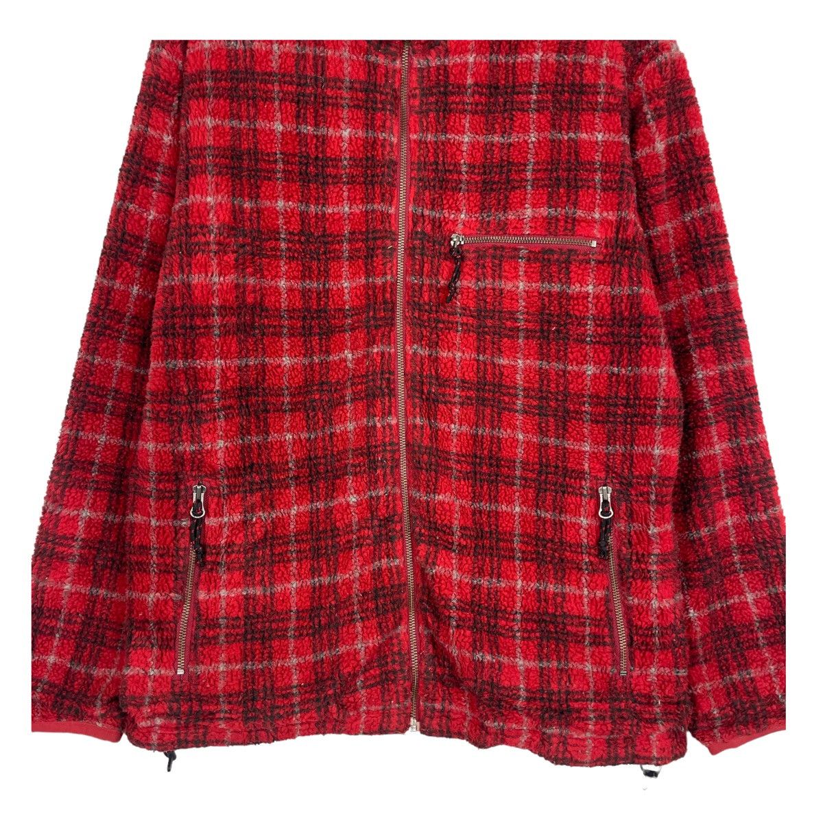 Japanese Brand × Uniqlo 💥UNIQLO DEEP PILE FLEECE TARTAN ZIPPER SWEATER Size US L / EU 52-54 / 3 - 5 Thumbnail