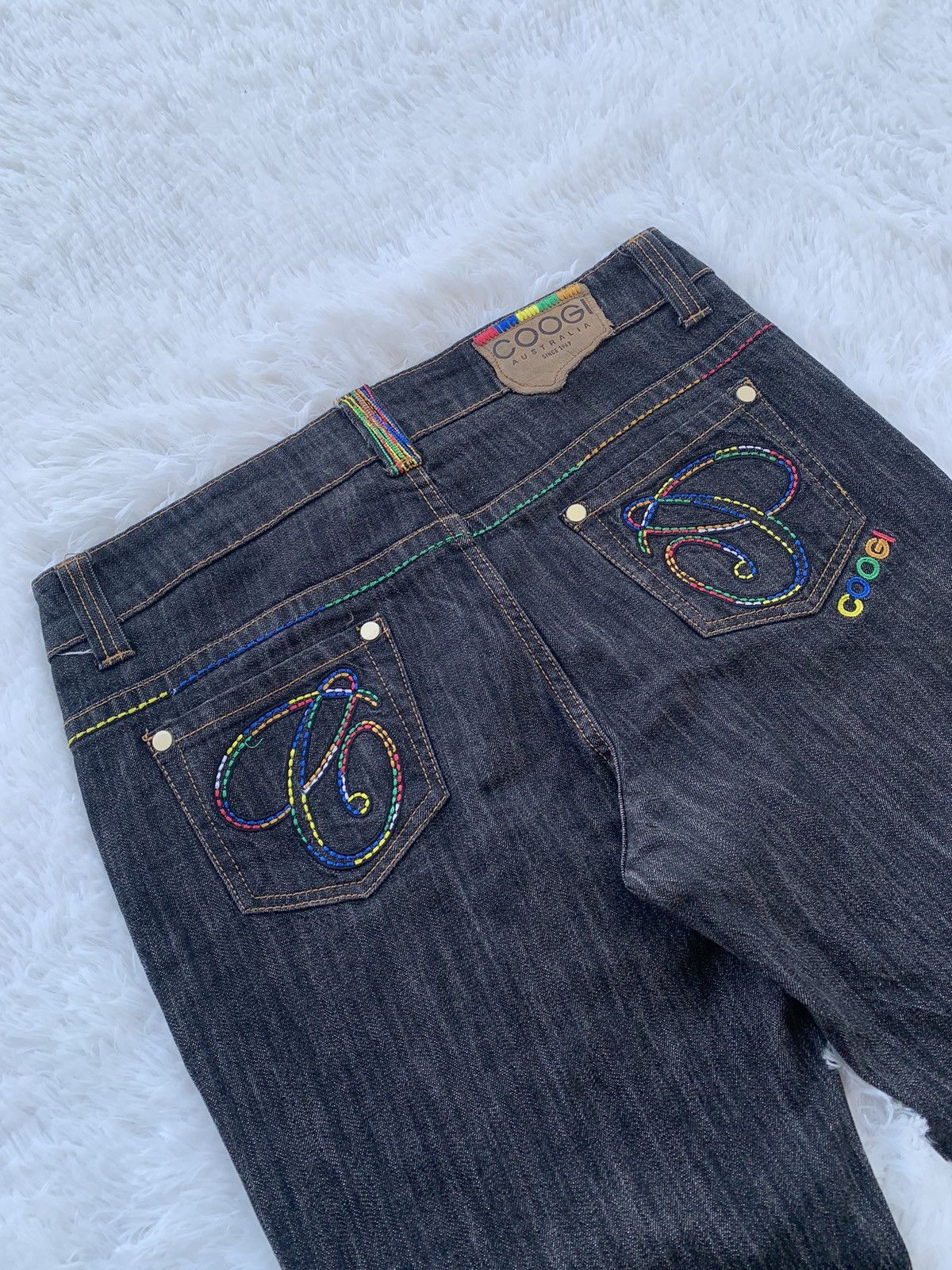 Rare Coogi Rainbow Stitch Flared Jeans