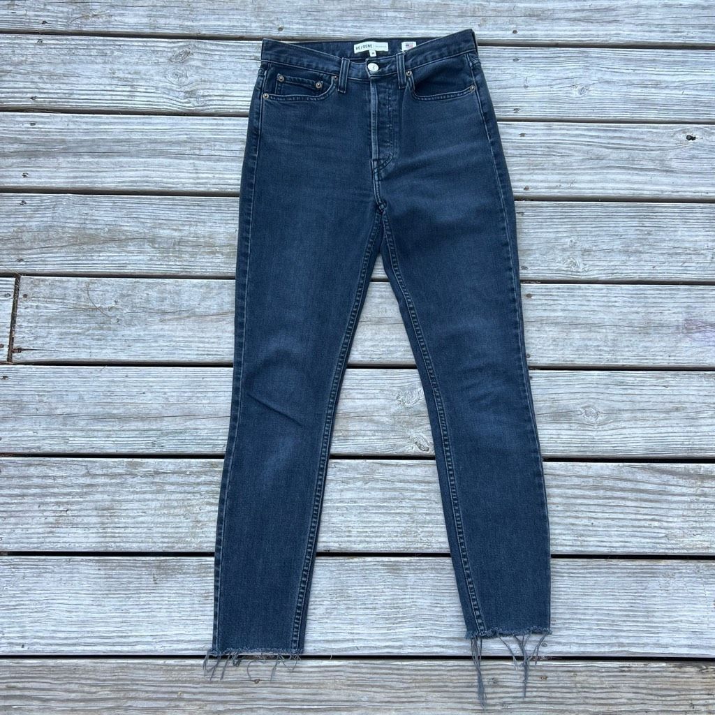 RE/DONE RE/DONE Originals High-Rise Skinny Leg Ankle Jeans in Worn B Size 26" / US 2 / IT 38 - 15 Thumbnail