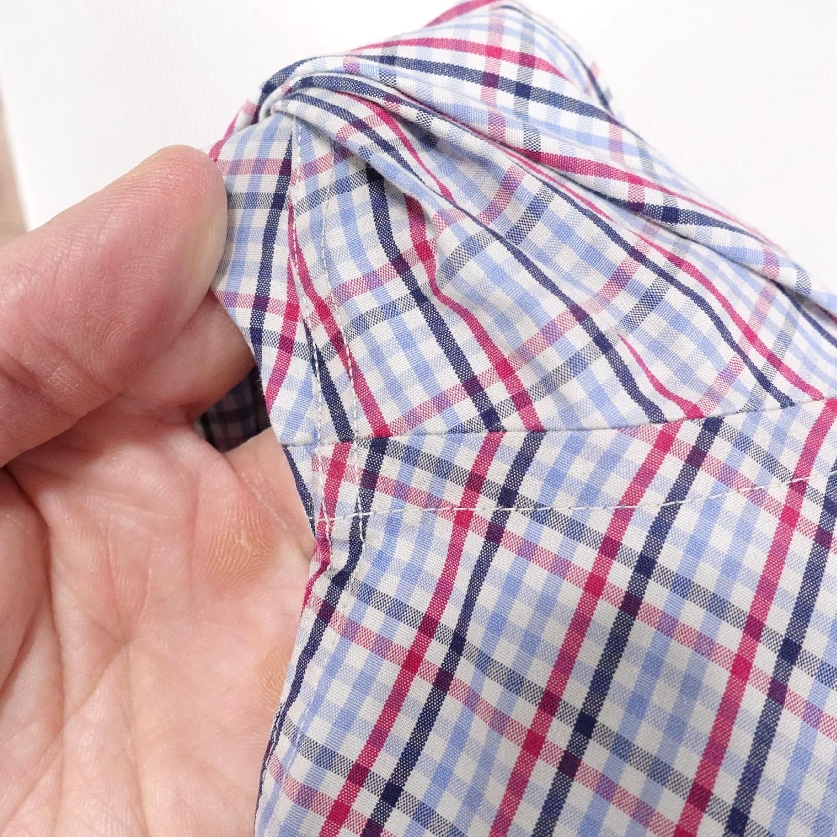 Pronto Uomo VINTAGE Pronto Uomo Dress Shirt Men Medium Plaid Long Sleeve Cotton Non-Iron Blue Red 90s Business Casual Size US M / EU 48-50 / 2 - 7 Thumbnail