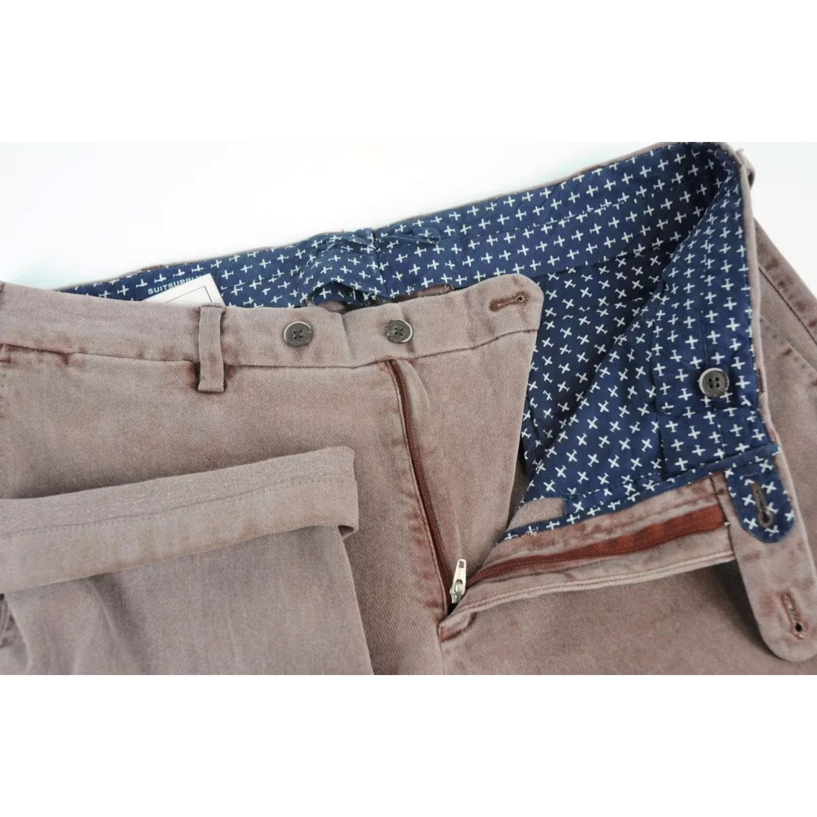 Suitsupply Suitsupply Trousers Men's EU 50 Brown Melange Chino Tapered Zip Trousers Mens Brown Melange Chino Tapered Zip EU50 Size US 34 / EU 50 - 4 Thumbnail