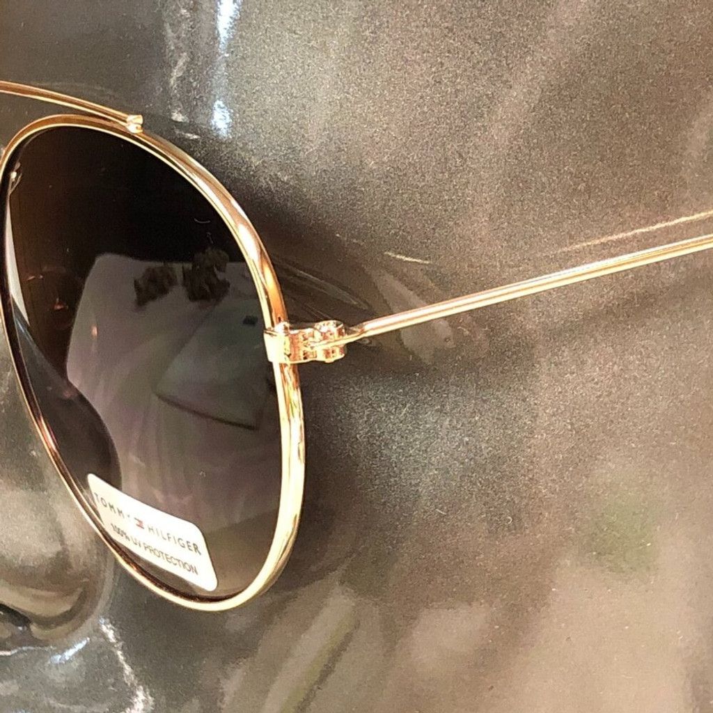 Tommy Hilfiger Tommy Hilfiger Gold & Brown Aviator Sunglasses Size ONE SIZE - 2 Thumbnail