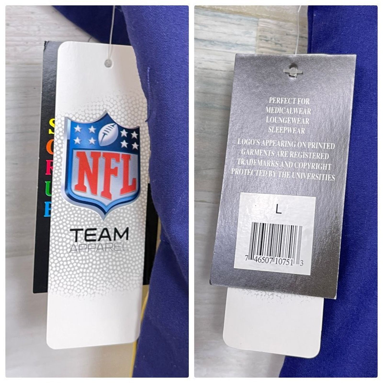 NFL Baltimore Ravens NFL Team Scrub Set Purple Yellow XL Large Size 30" / US 8 / IT 44 - 2 Thumbnail