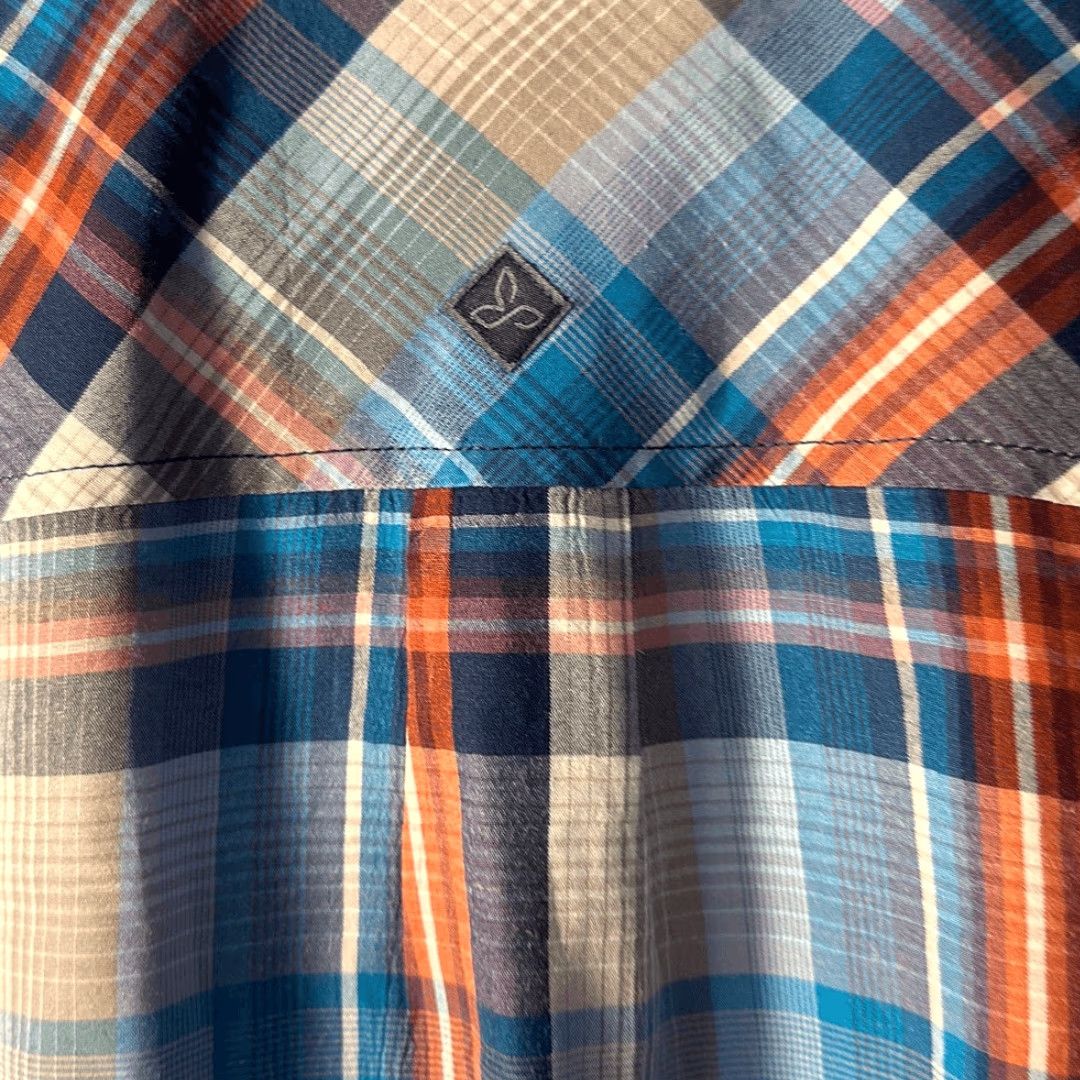 Prana prAna Breathe Organic Cotton Blend Button Up Shirt Plaid Mens XL M11170305 Size US XL / EU 56 / 4 - 5 Thumbnail