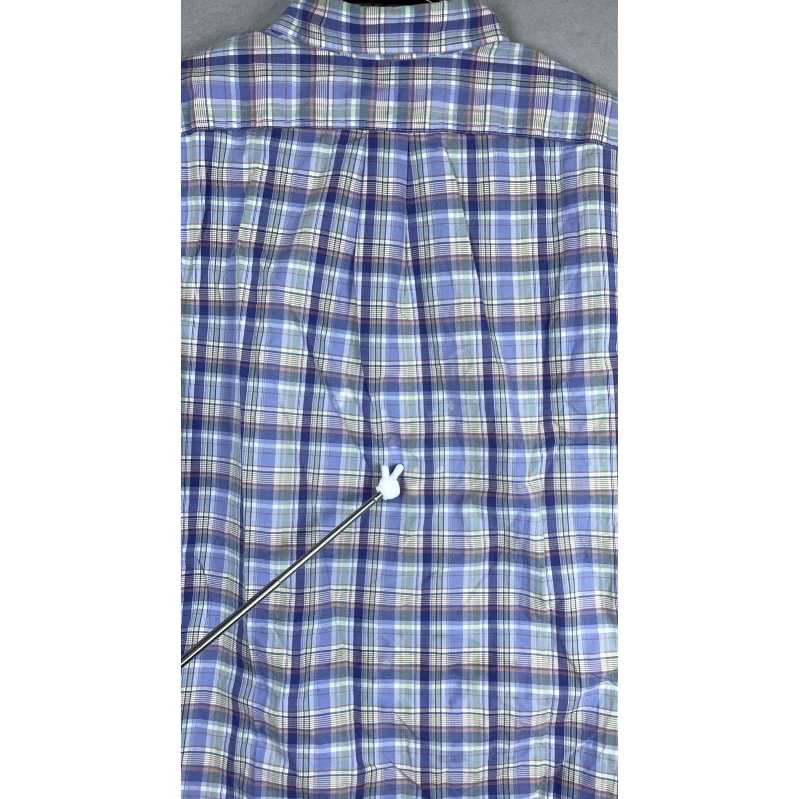 Ralph Lauren Ralph Lauren Shirt Mens Large Blue Plaid Short Sleeve Button Front Pony Logo Size US L / EU 52-54 / 3 - 7 Thumbnail