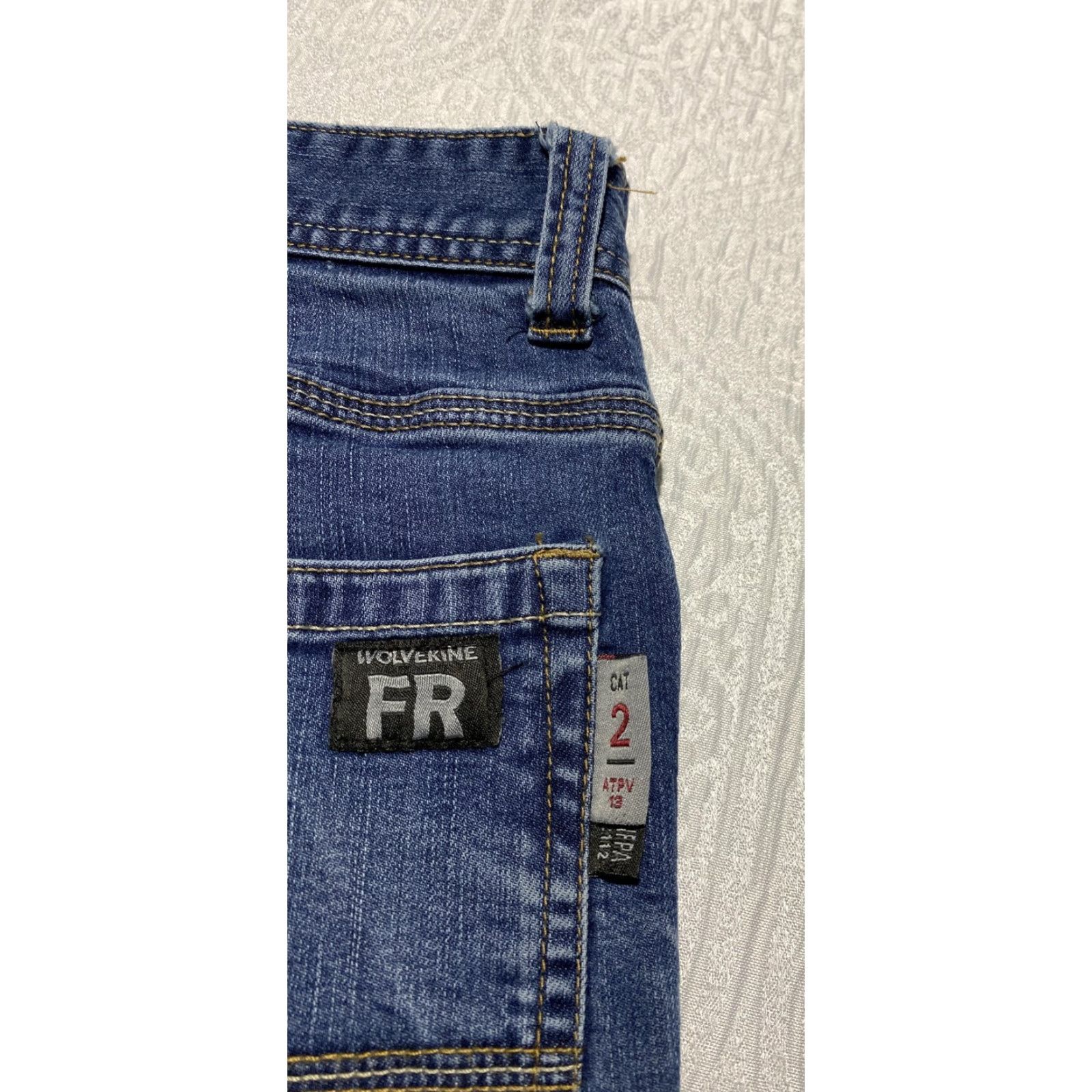 Denime Wolverine FR Jeans Mens 32x32 Blue Straight Leg Flame Resistant Denim Workwear Jeans Size US 31 - 4 Thumbnail