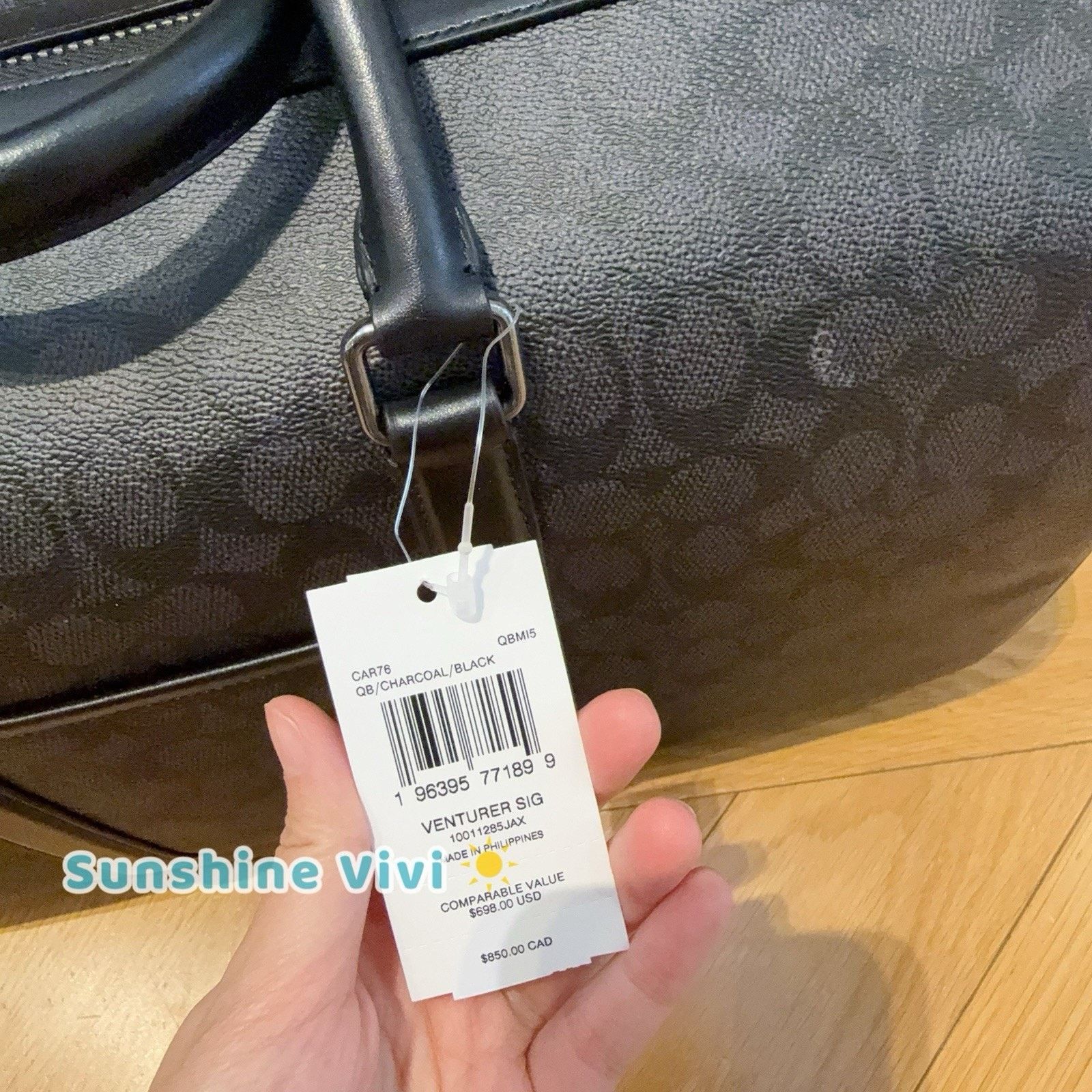 Coach NWT Coach Large Venturer Bag Canvas CAR76 CHARCOAL/BLACK Size ONE SIZE - 4 Thumbnail