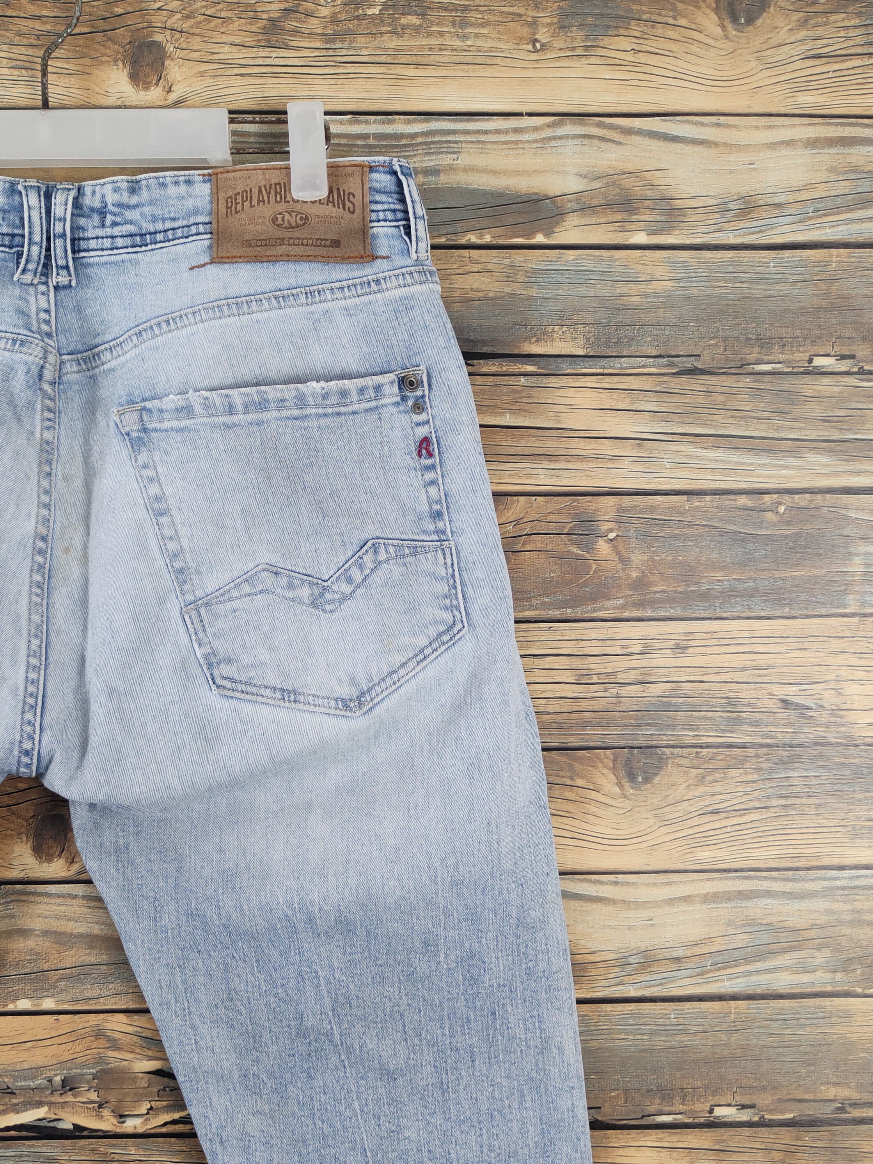 Replay Replay Light Blue Distressed Ripped denim Jeans #W1878 Size US 33 - 12 Thumbnail