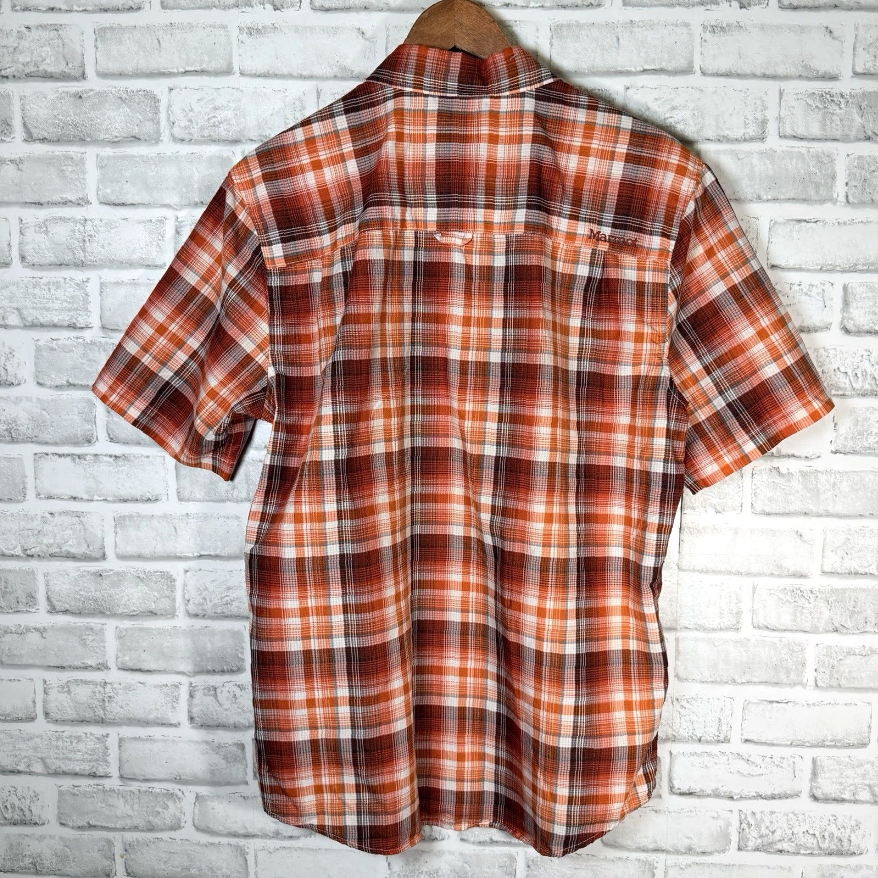Marmot Marmot Shirt Orange Plaid Short Sleeve Button-Down Mens Size M Size US M / EU 48-50 / 2 - 5 Thumbnail