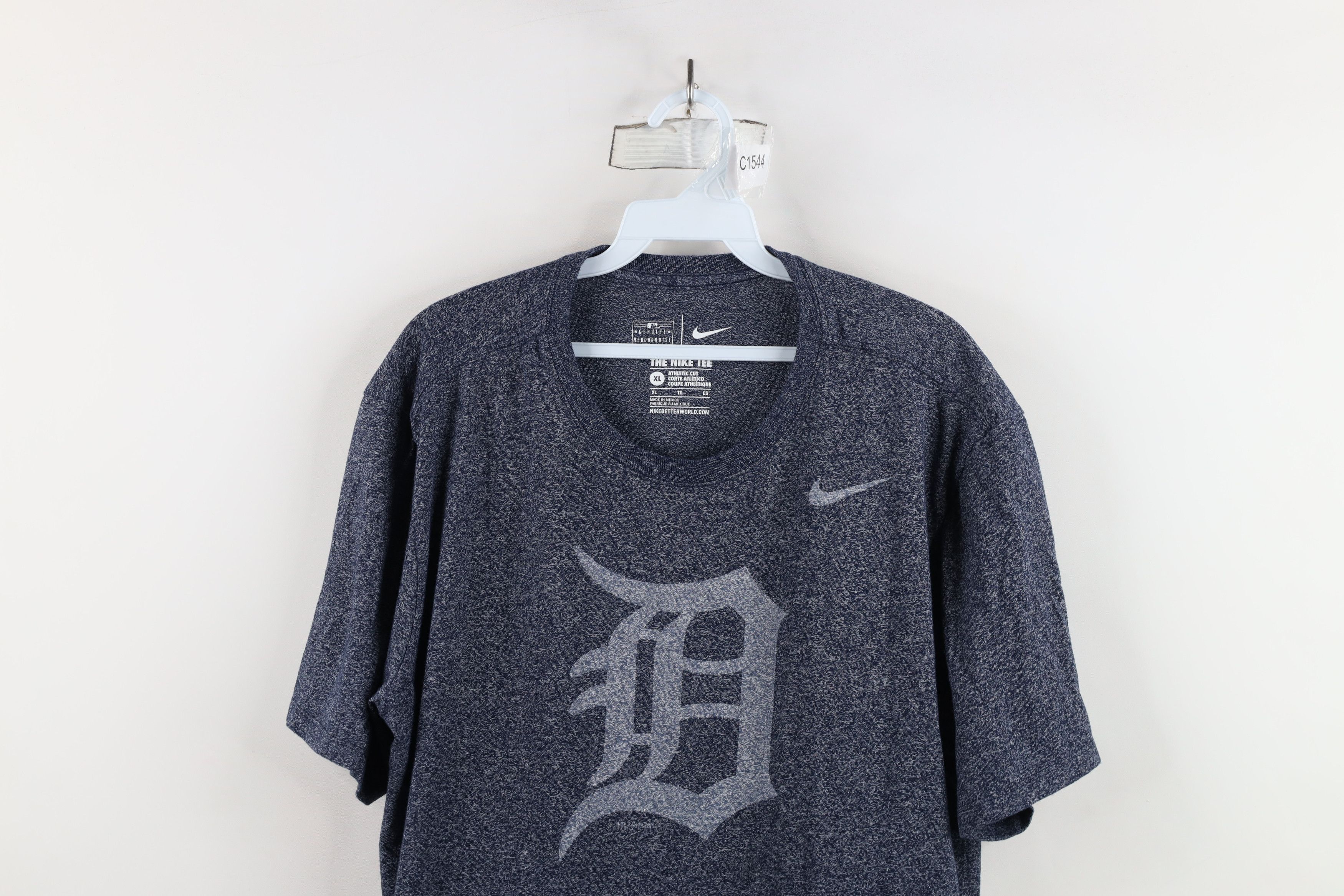 Nike × Vintage Nike D Detroit Tigers Baseball Jersey Knit T-Shirt Blue Size US XL / EU 56 / 4 - 2 Thumbnail