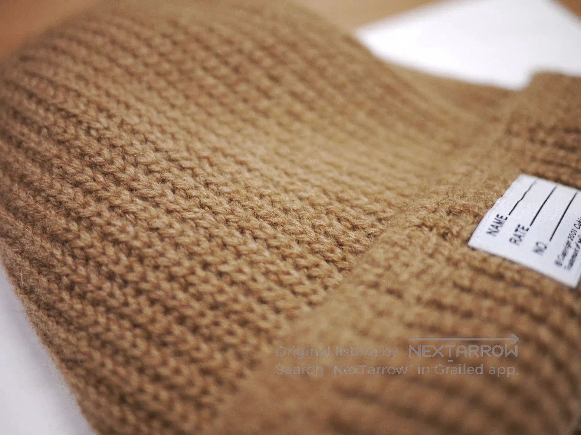 Visvim Brown Knit Beanie Hat. Size ONE SIZE - 7 Thumbnail