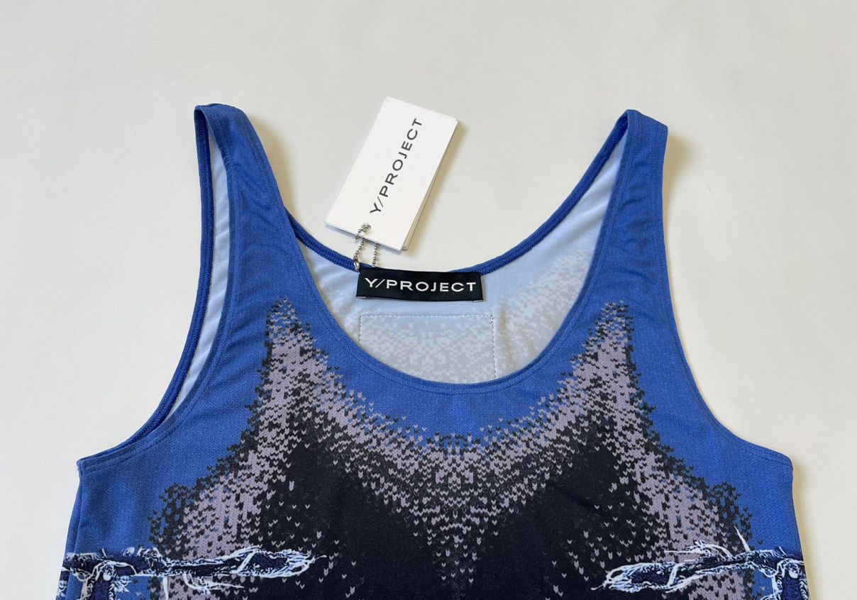 Jean Paul Gaultier × Y/Project S/S 23 Denim + Body Map Print Vest Top Size M / US 6-8 / IT 42-44 - 3 Thumbnail