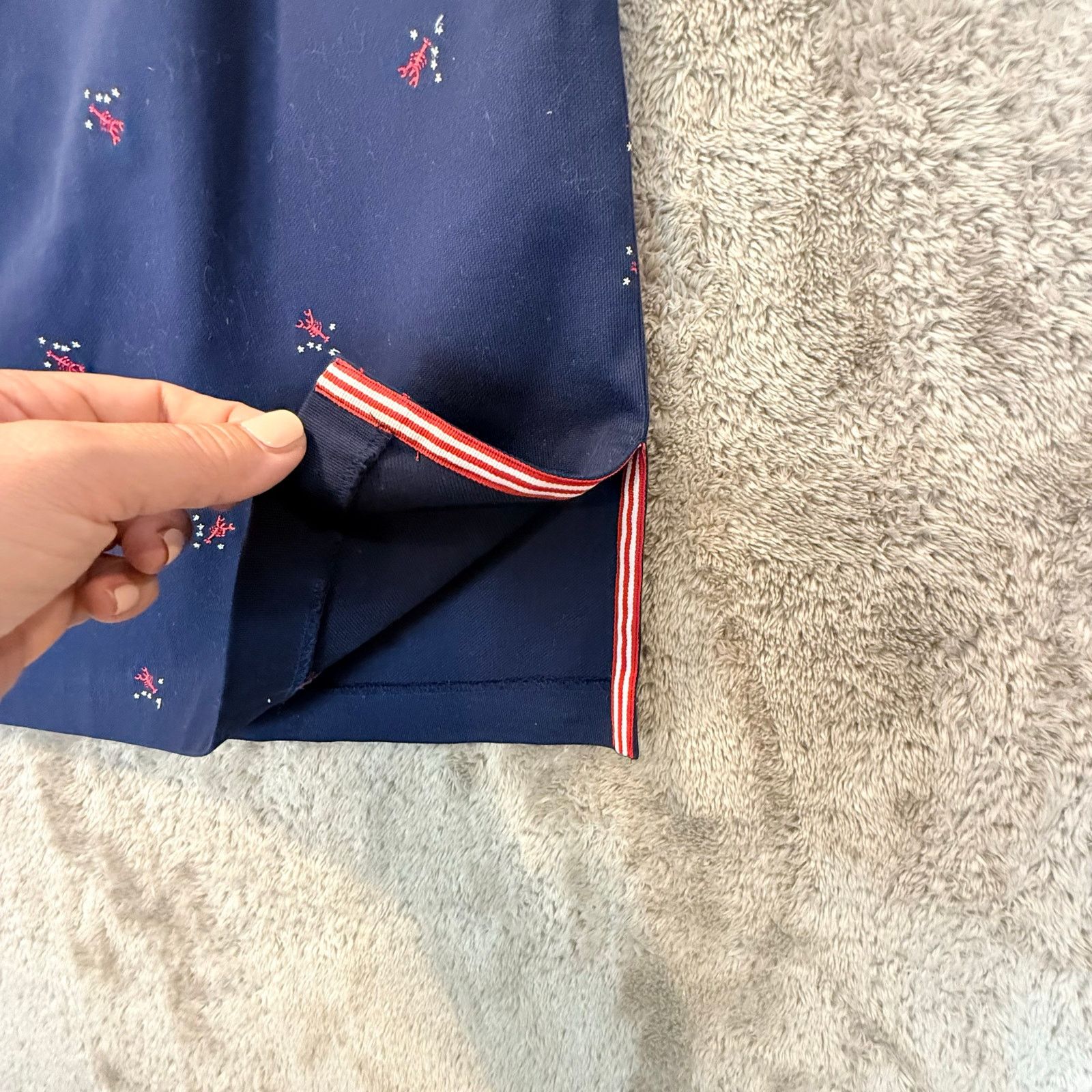 Other Marisa Christina Navy Blue Red Lobster Skirt Embroider 10 M Size 32" / US 10 / IT 46 - 3 Thumbnail