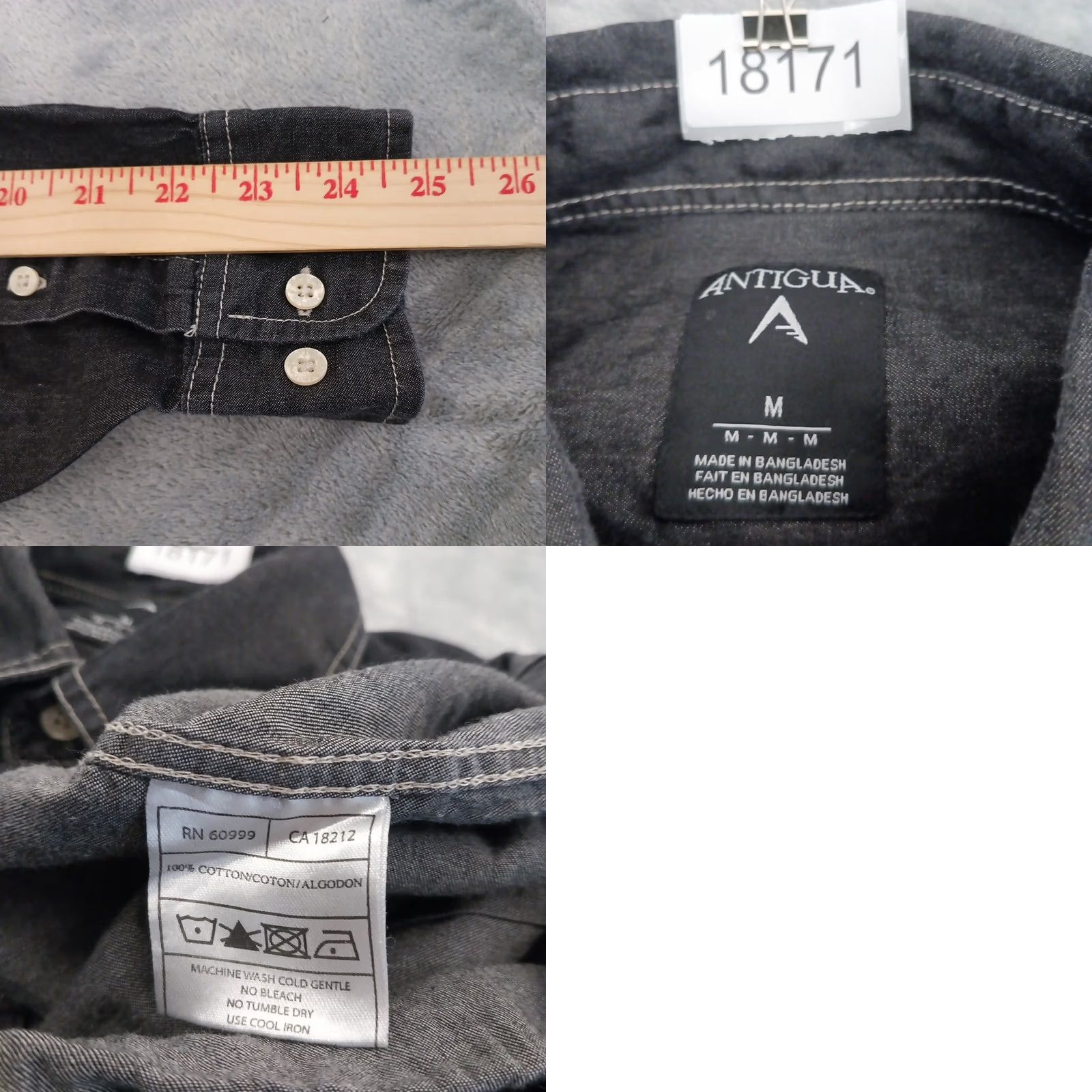 Penn Antigua Penn State Shirt Mens Medium Gray Long Sleeve Embroidered Button Up Size US M / EU 48-50 / 2 - 8 Thumbnail