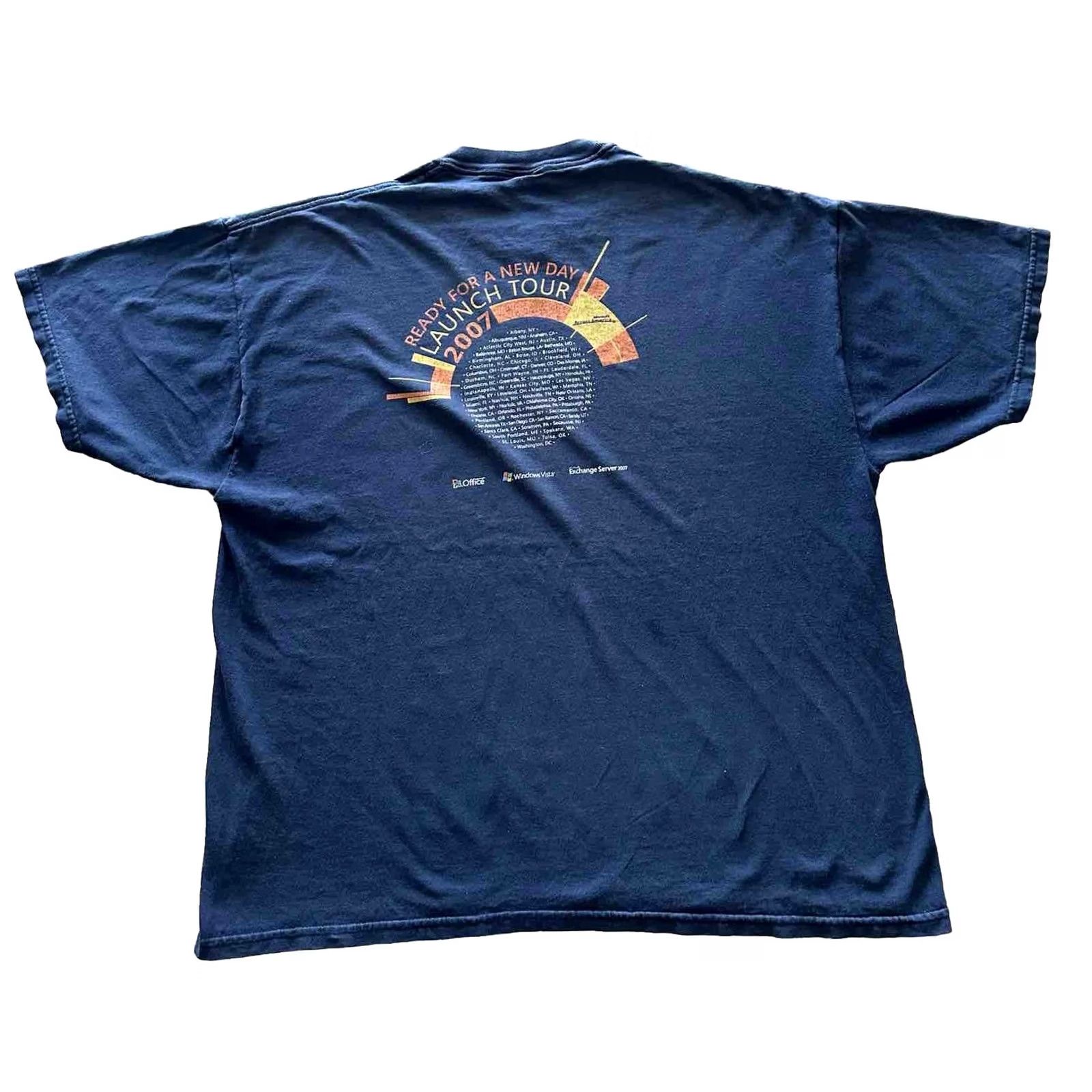 Fruit Of The Loom Microsoft Office Windows Vista Exchange Server 2007 Ready For New Day Shirt S7 - XL Black Vintage Size US XL / EU 56 / 4 - 3 Thumbnail