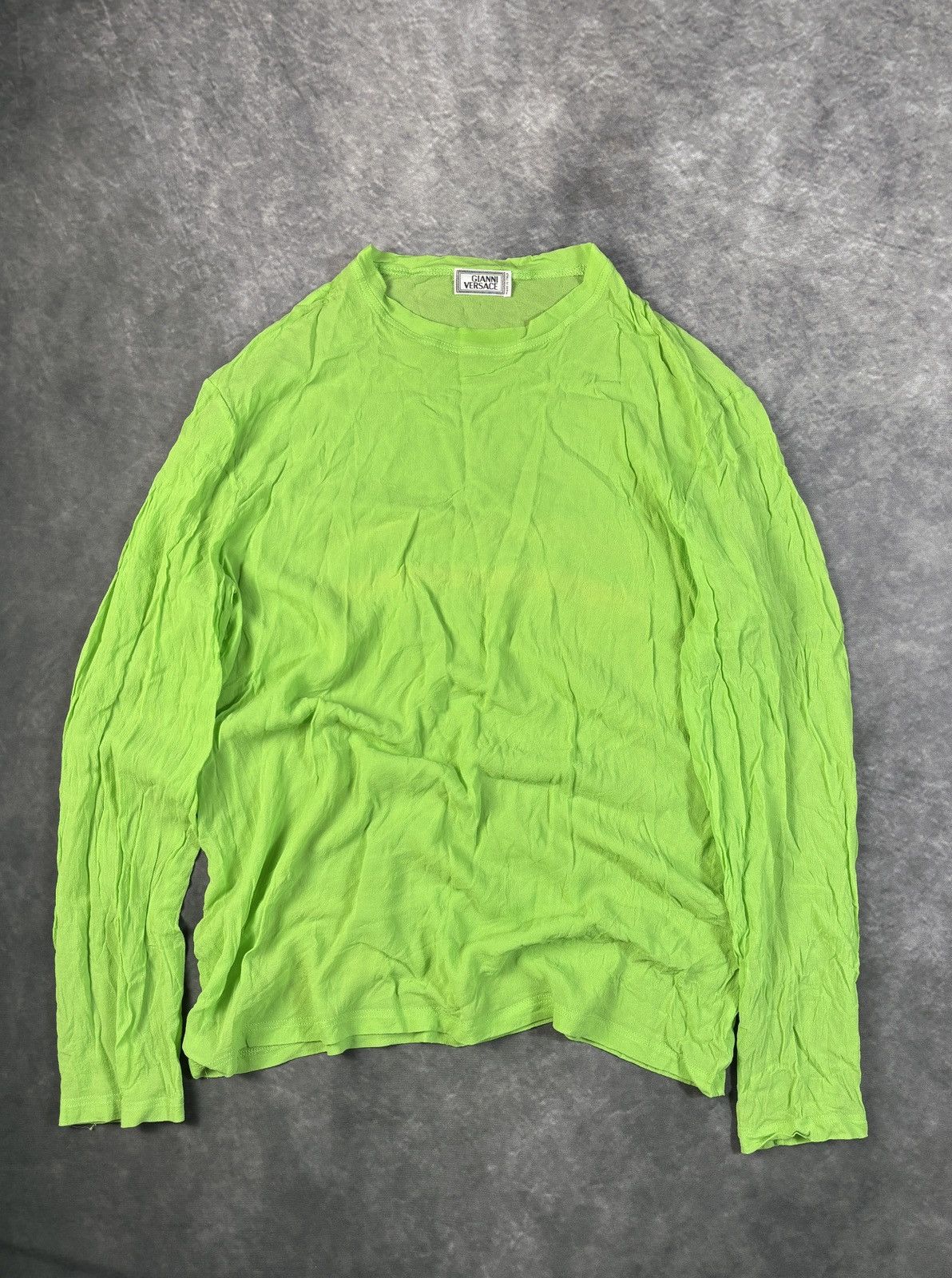 Versace × Vintage Vintage Gianni Versace Mesh Longsleeve Sheer Brat Viscose Size US S / EU 44-46 / 1 - 12 Thumbnail