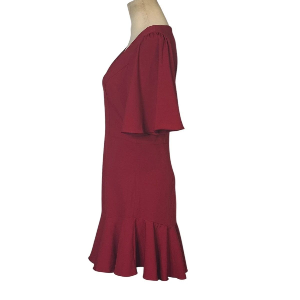 Forever 21 Forever 21 burgundy flouncy hem sheath mini dress size Small Size S / US 4 / IT 40 - 13 Thumbnail
