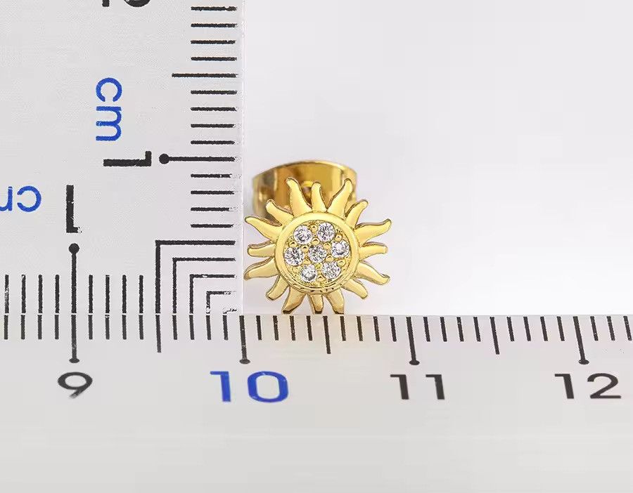 Jewelry Sun Stud Earrings for Men Women Streetwear Punk Hip Hop Size ONE SIZE - 5 Thumbnail