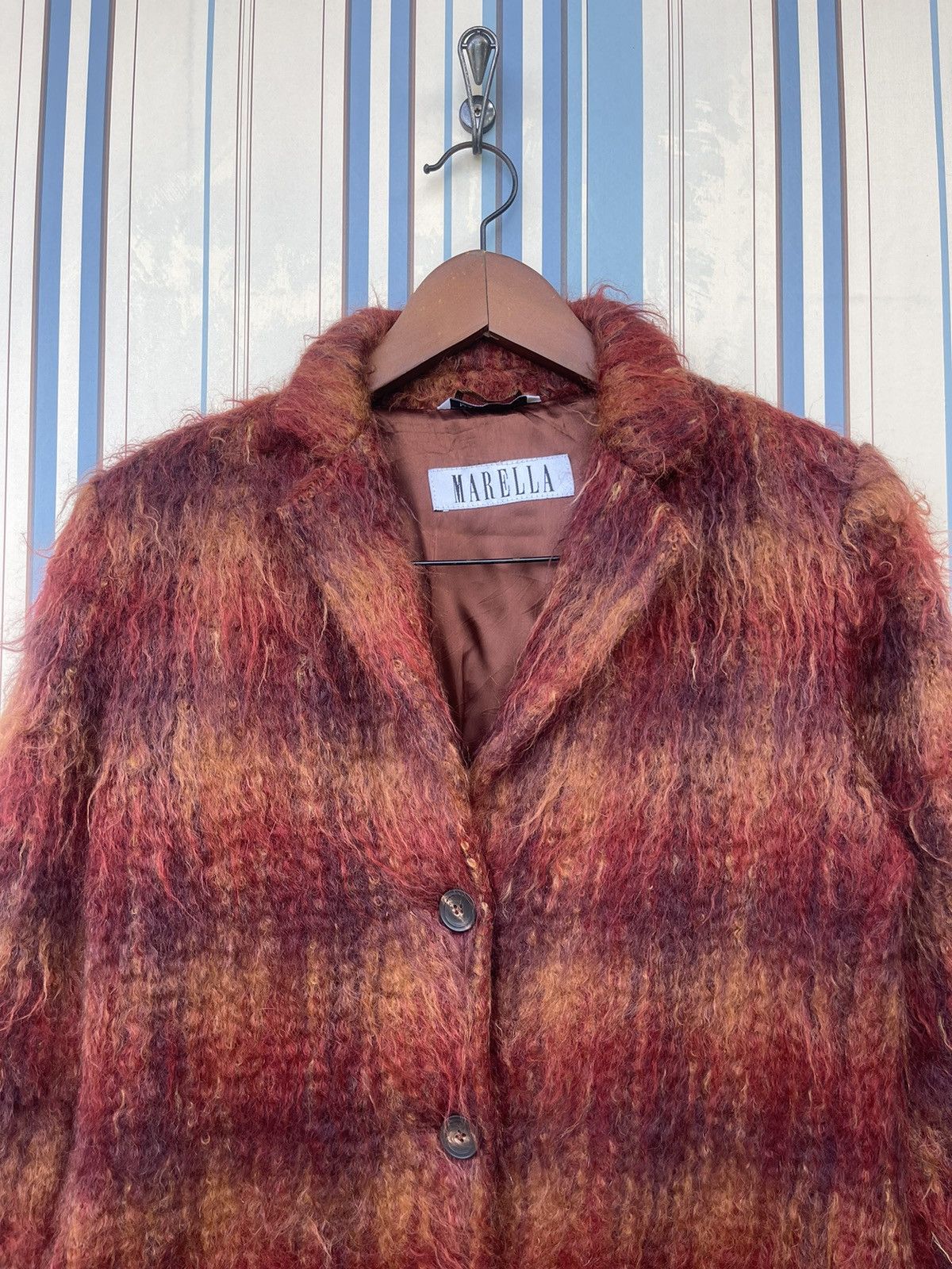 Marella Marella Made in Italy Mohair Wool Plaid Coat Size S / US 4 / IT 40 - 6 Thumbnail