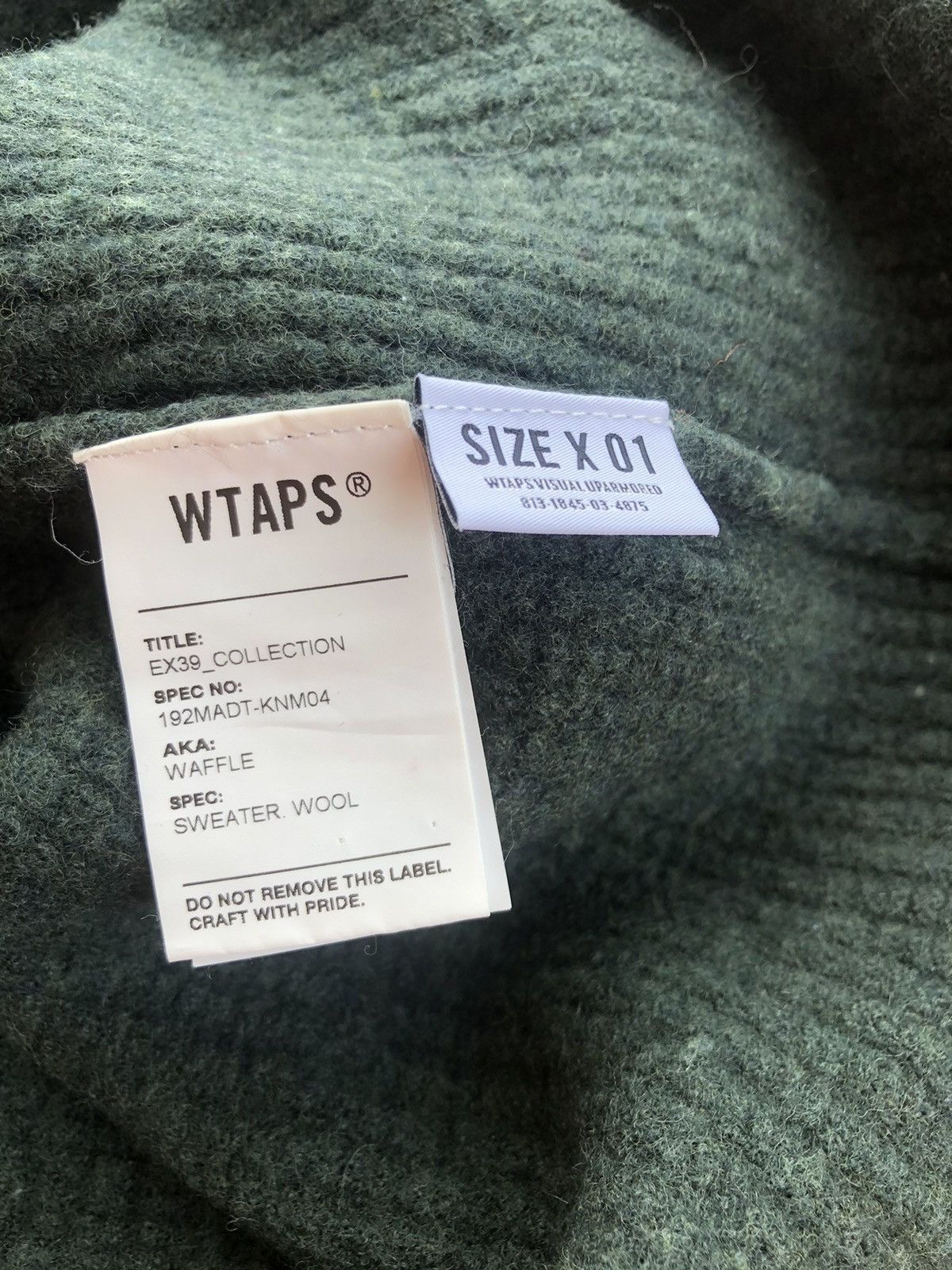 Wtaps sweter waffle wool