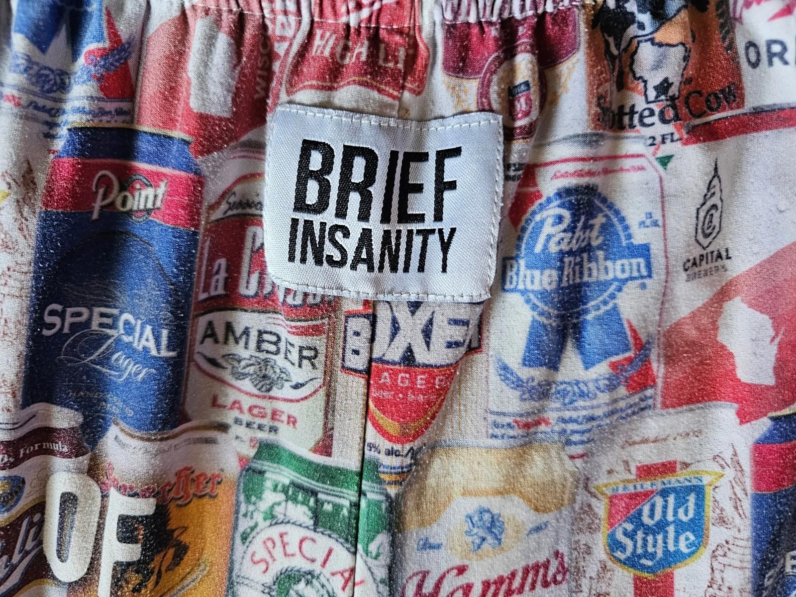 Designer Brief Insanity S Pockets Beers of Wisconsin No Drawstring Size ONE SIZE - 3 Thumbnail
