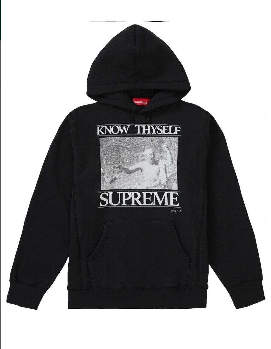 image of Supreme Know Thyself Hooded Sweatshirt Black Large, Men's