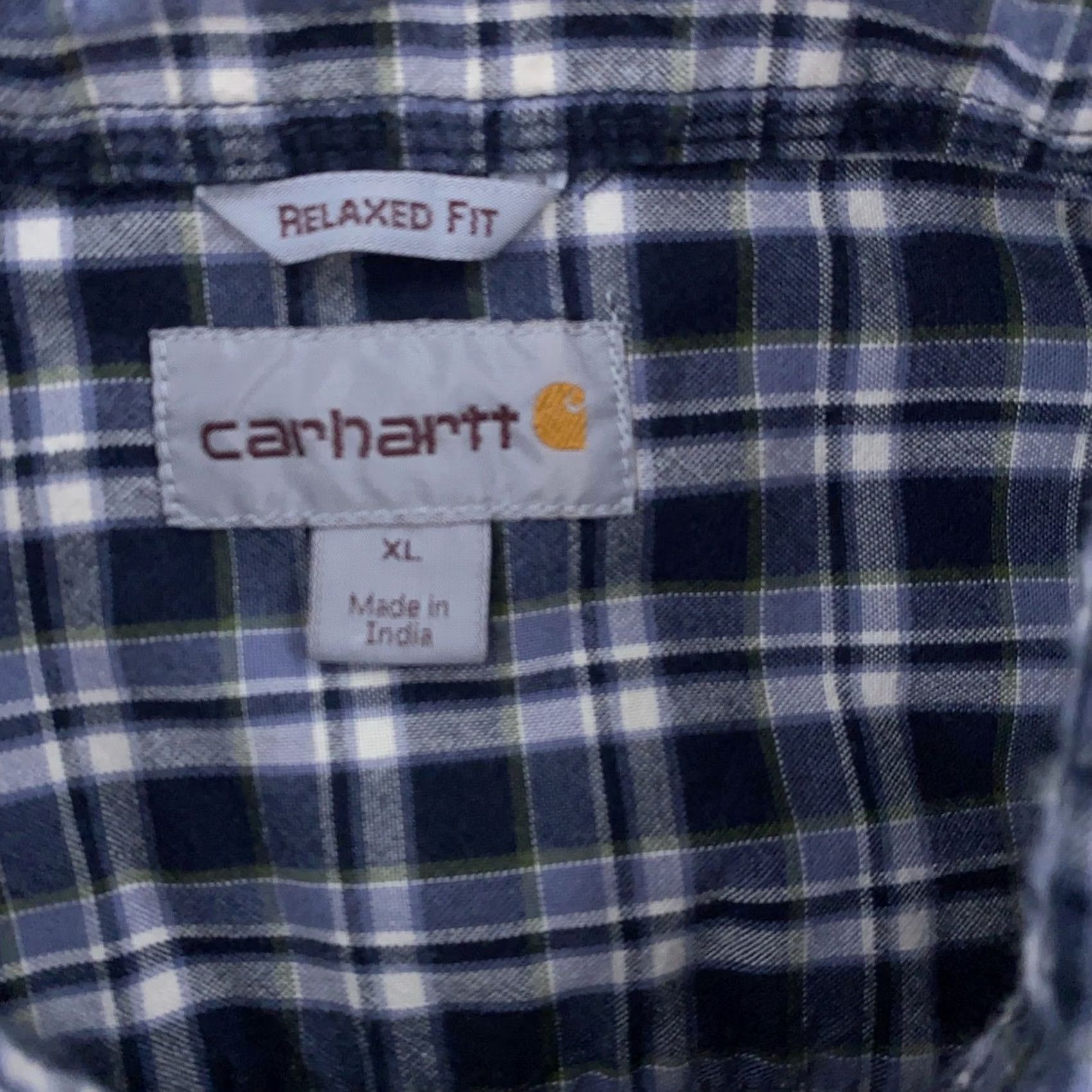 Carhartt Carhartt Shirt Mens XL Blue Plaid Short Sleeve Button Down Relaxed Fit Cotton Size US XL / EU 56 / 4 - 7 Thumbnail