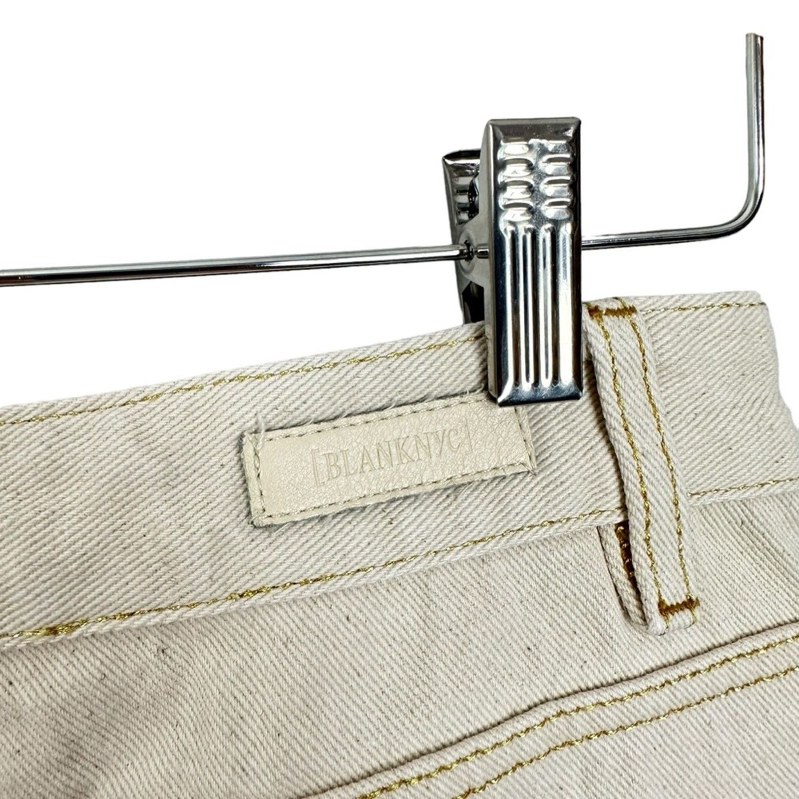 BLANKNYC Blank NYC Ivory Denim High Rise Crop Straight Jeans Sz 28 Size 28" / US 6 / IT 42 - 9 Thumbnail