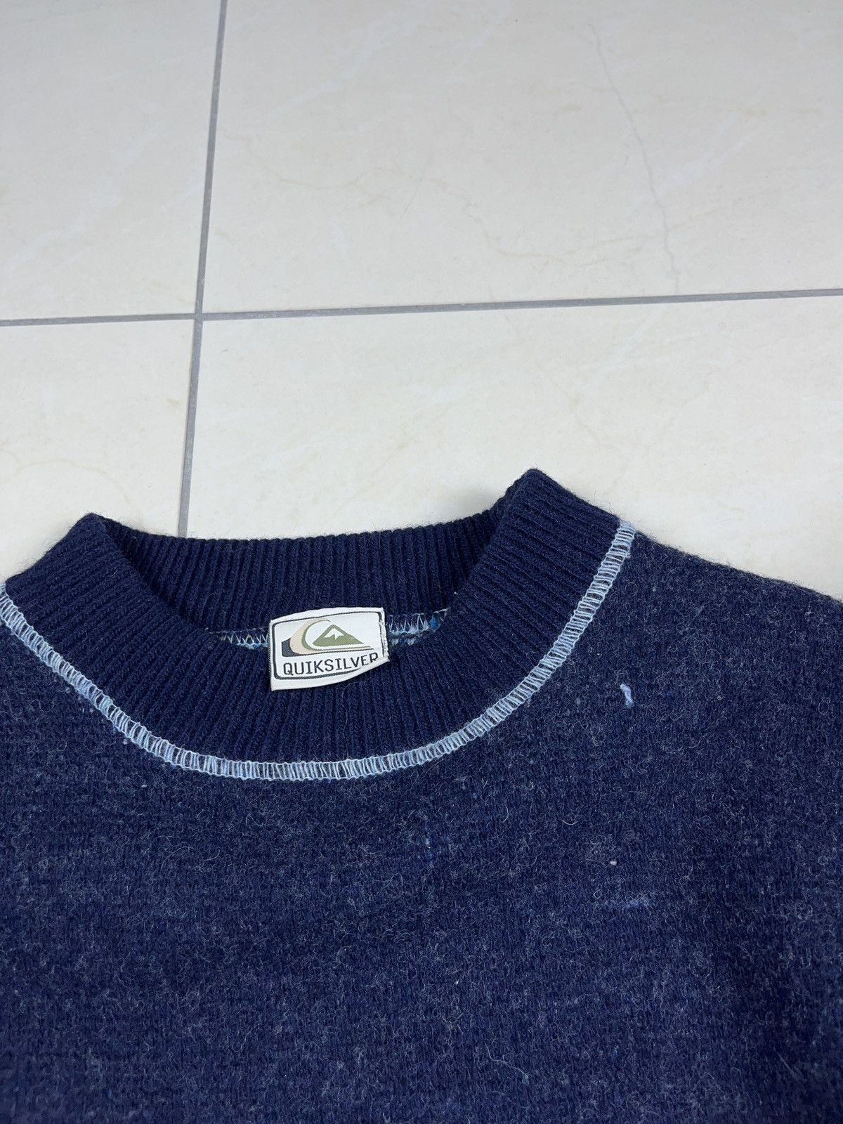 Quiksilver 90s vintage quiksilver big logo heavy knit sweater Size US M / EU 48-50 / 2 - 3 Thumbnail