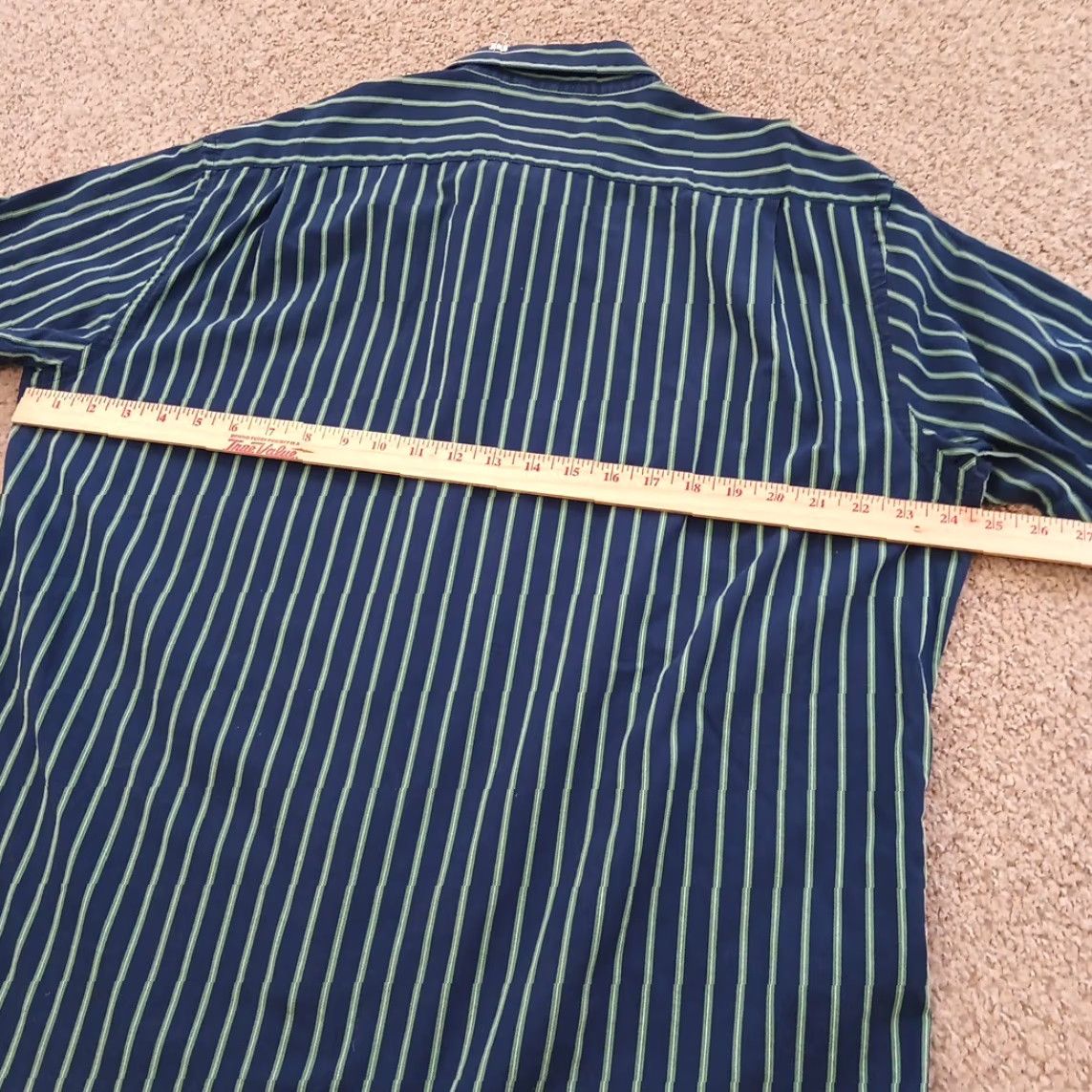 Gap Gap Shirt Mens XL Blue Green Striped Long Sleeve Button-Up Cotton Size US XL / EU 56 / 4 - 7 Thumbnail