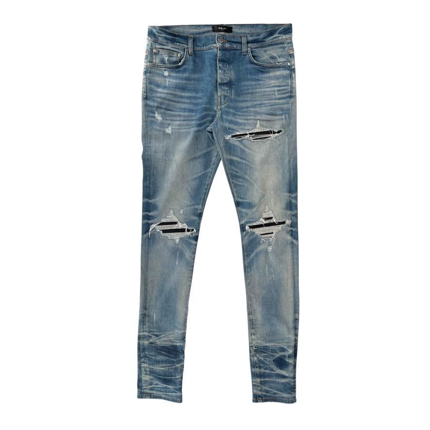 Amiri MX1 Blue Jeans Black Ribbed Size US 28 / EU 44 - 1 Thumbnail