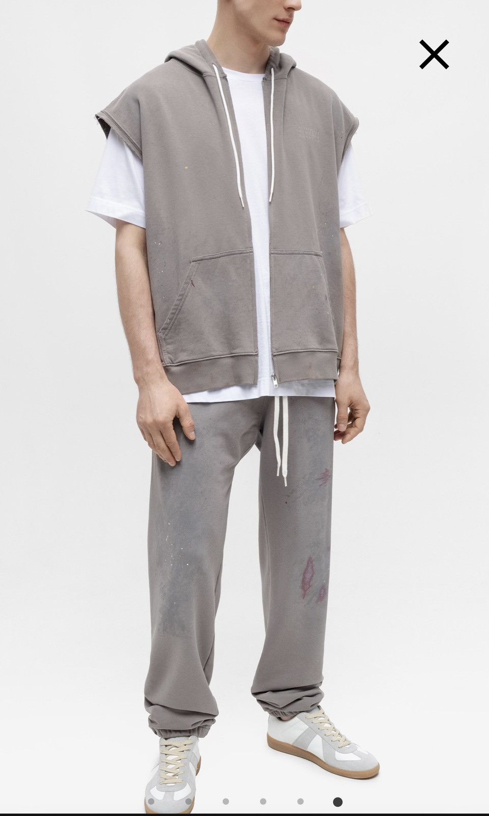 Maison Margiela Maison Margiela Paint-Splatter Sleeveless Zip Hoodie Size US L / EU 52-54 / 3 - 16 Thumbnail