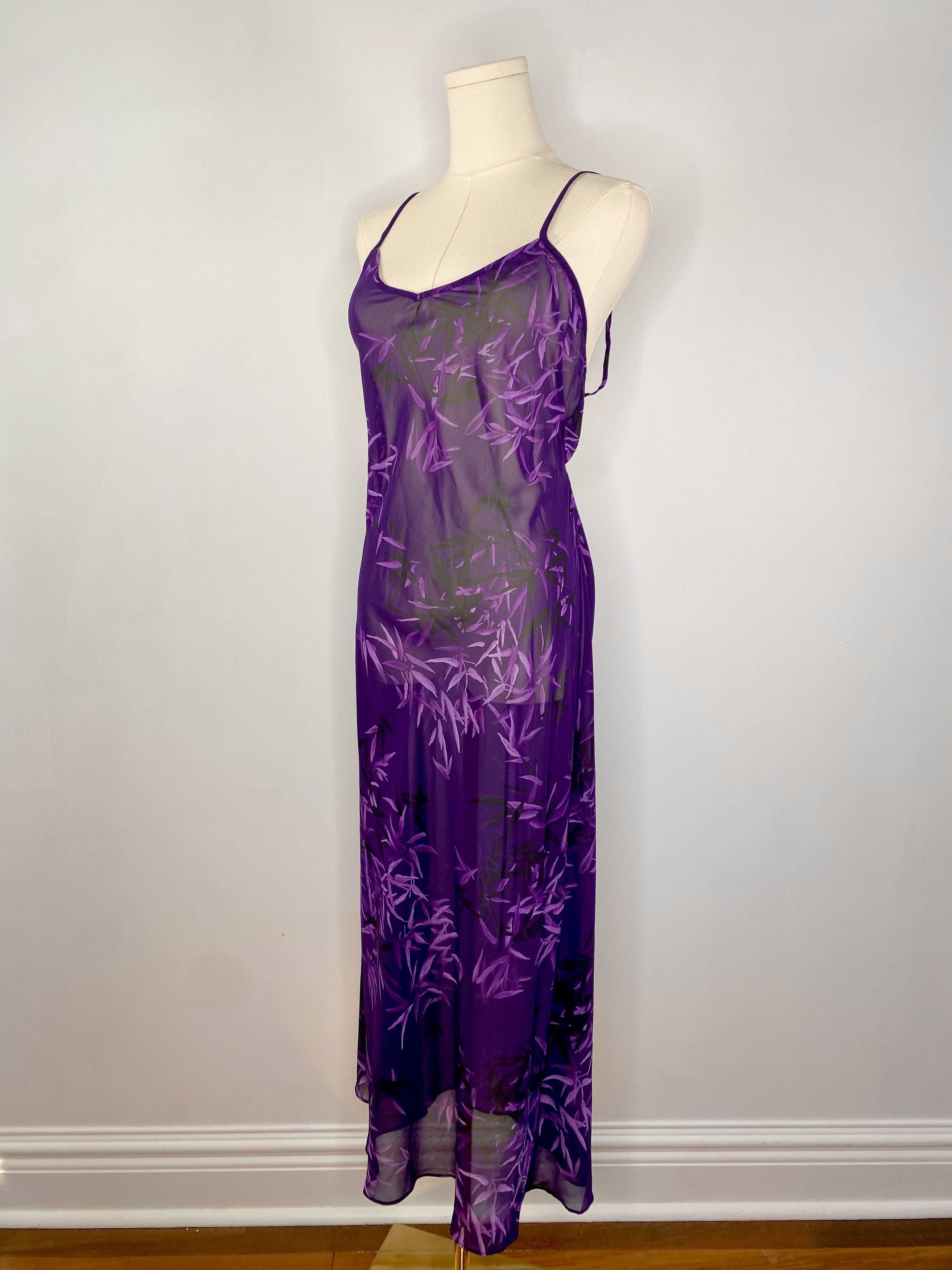 Calvin Klein Calvin Klein - Purple Sheer Nightgown Size ONE SIZE - 3 Thumbnail