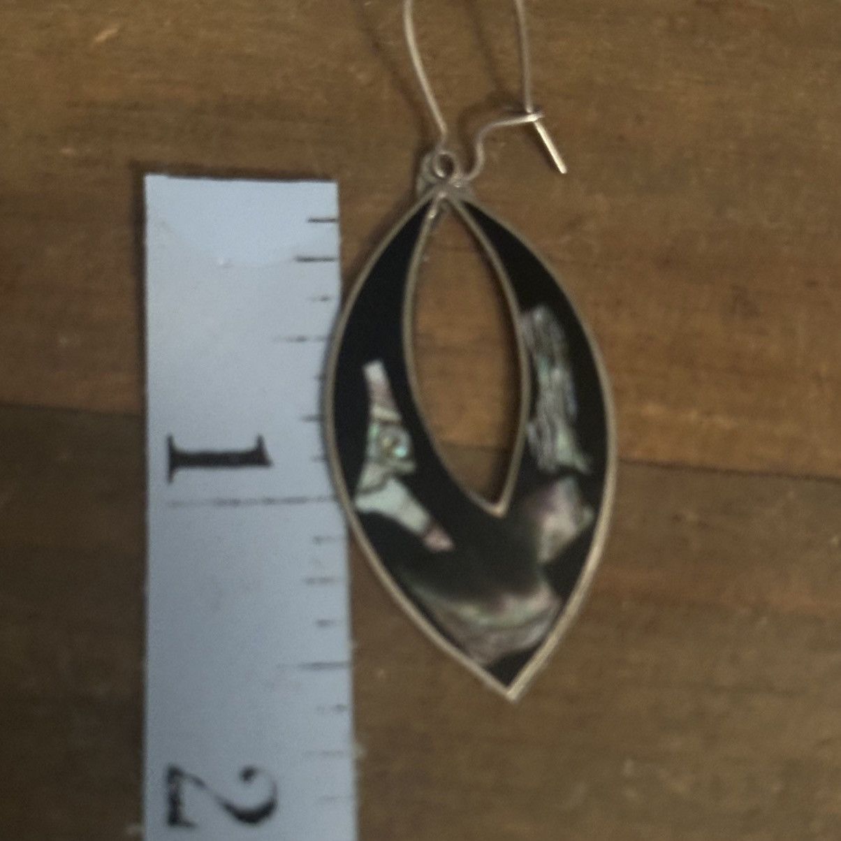 Vintage Vintage abalone inlay pointy oval dangle earrings Size ONE SIZE - 4 Thumbnail