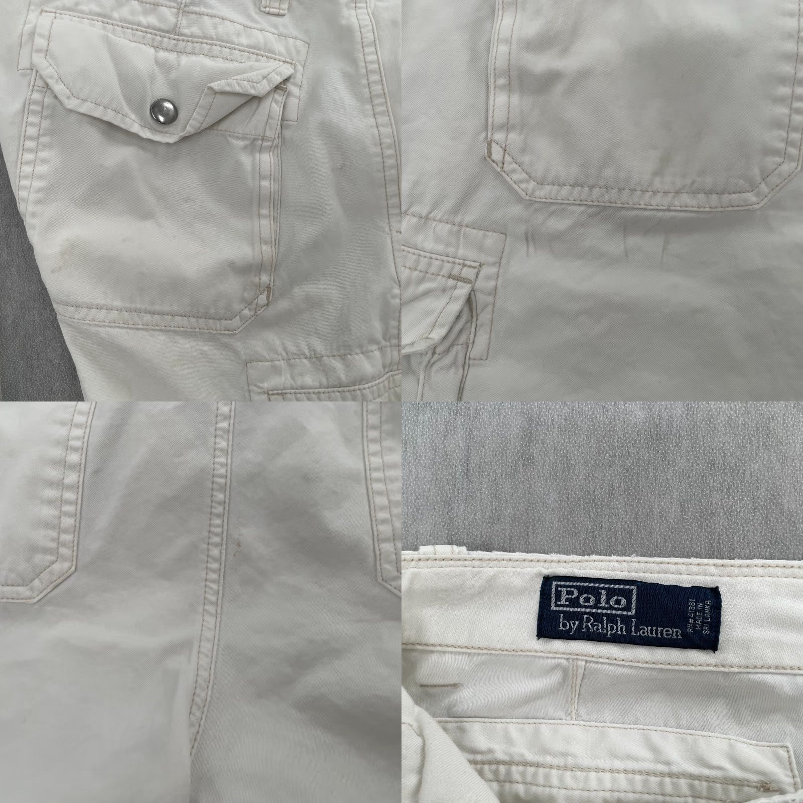 Polo Ralph Lauren VINTAGE Polo Ralph Lauren Shorts Cargo Mens 33 White Cotton Zipper Pockets Size US S / EU 44-46 / 1 - 8 Thumbnail