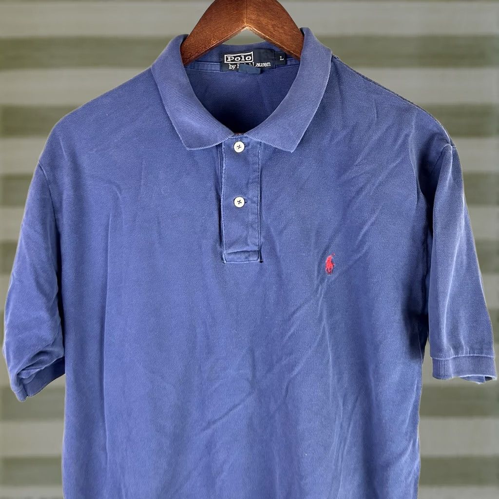Ralph Lauren Polo by Ralph Lauren Shirt Large Blue Men's Short Sleeve Cotton Polo *Flaw Size US L / EU 52-54 / 3 - 1 Thumbnail