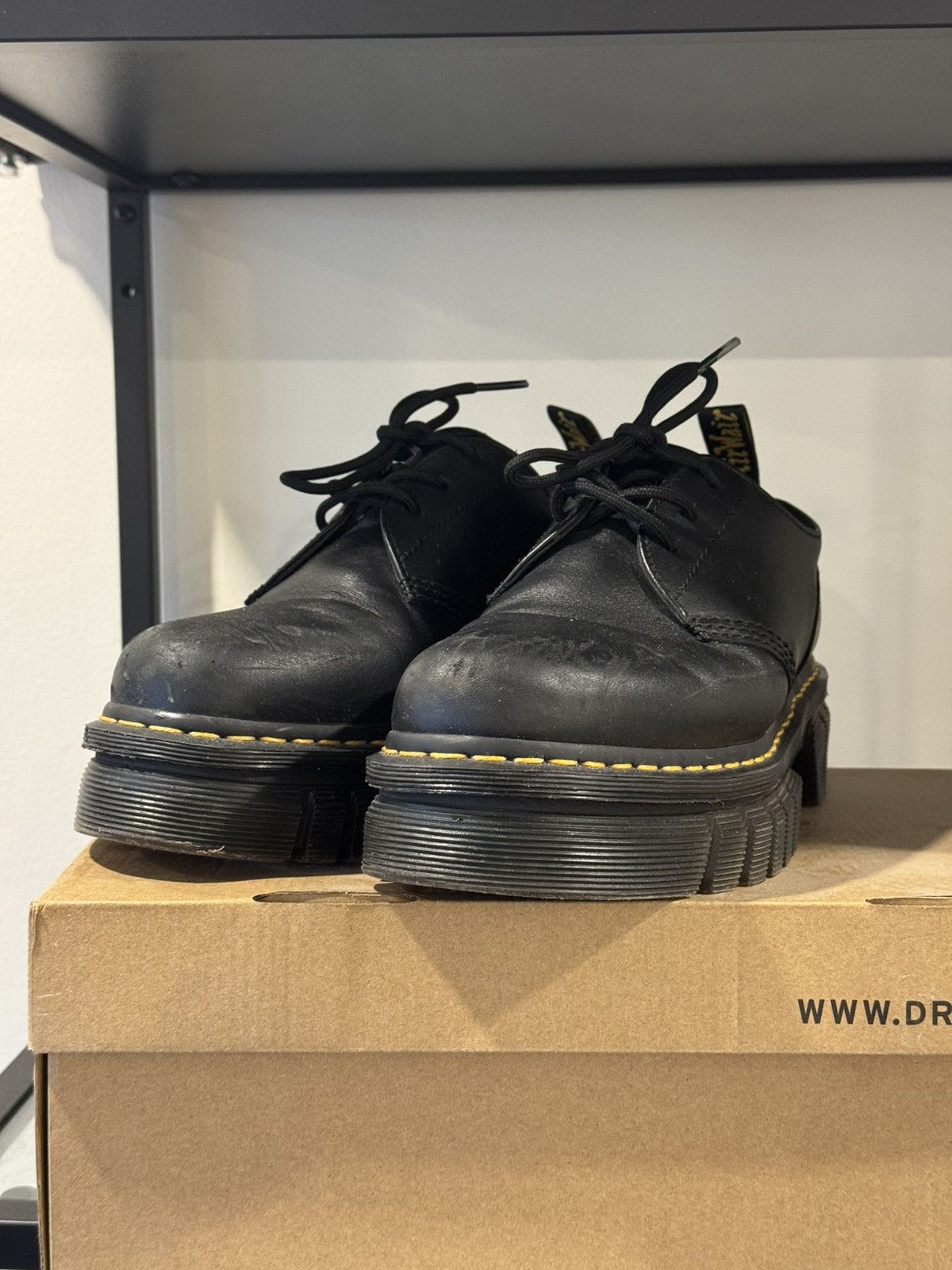 Dr. Martens Dr. Martens Black Audrick Nappa Leather Platform Derbys Size US 9.5 / EU 42-43 - 2 Thumbnail