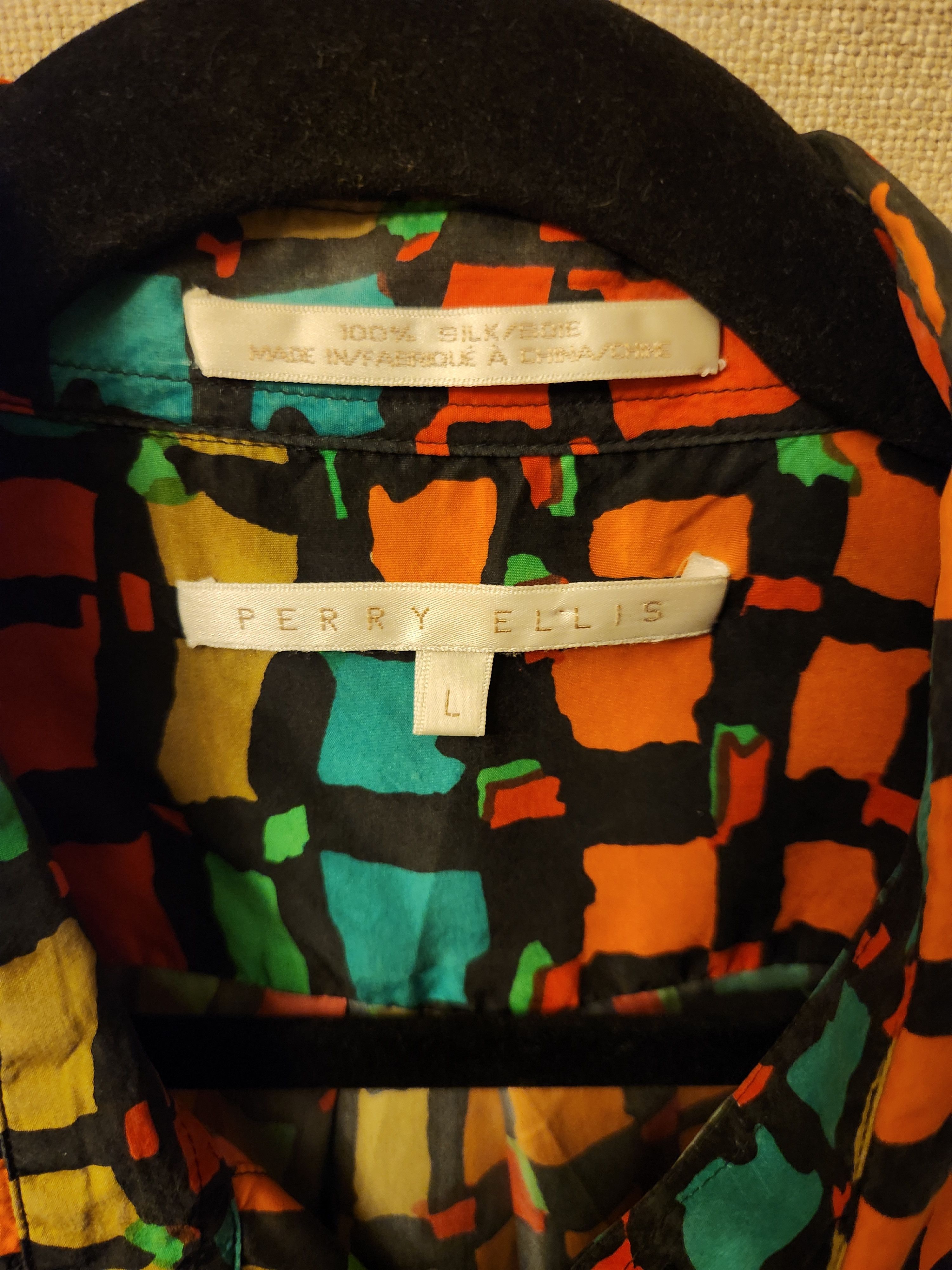 Perry Ellis Colorful Abstract Designed Short Sleeve Shirt Size US L / EU 52-54 / 3 - 3 Thumbnail