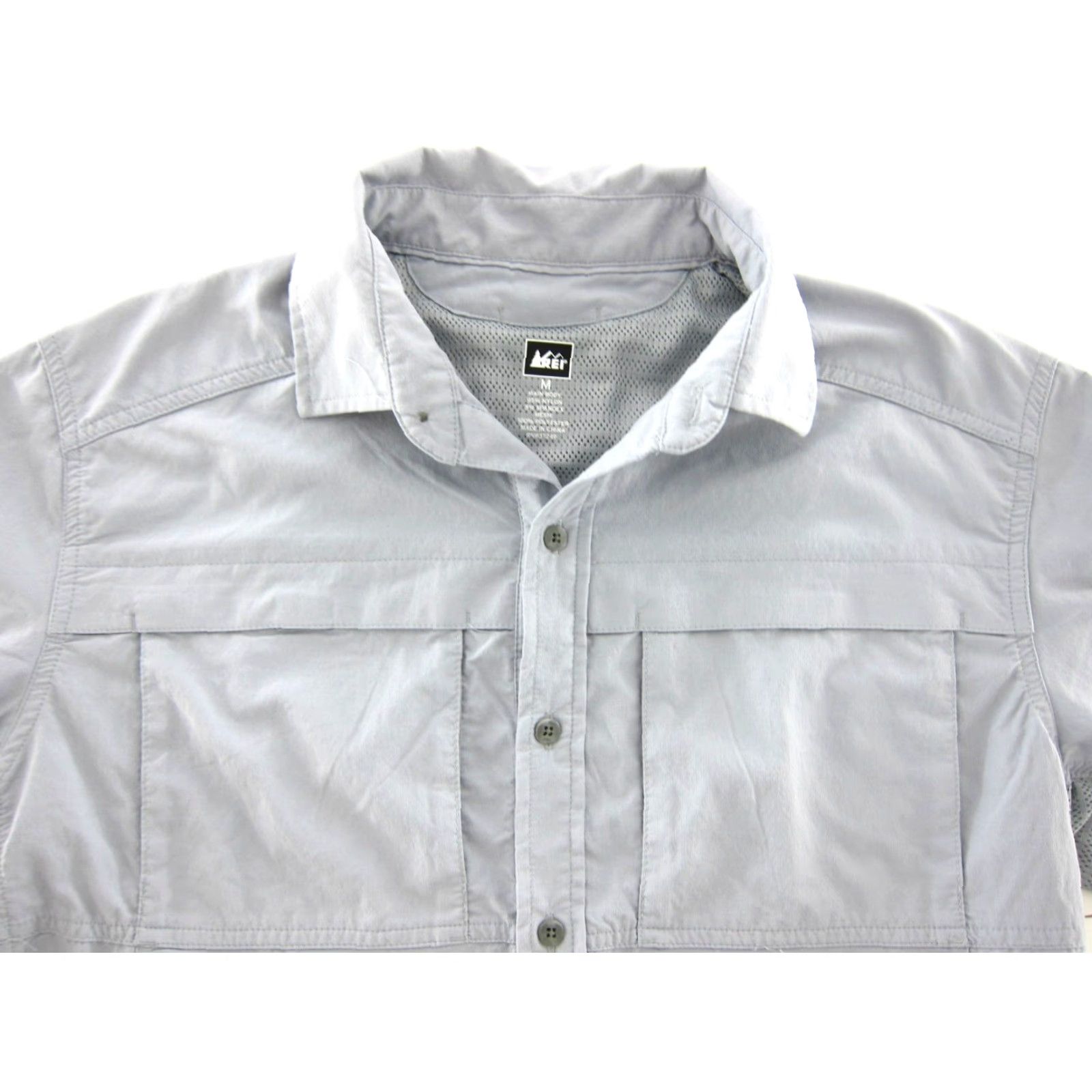 Vintage REI Shirt M Blue Nylon Stretch Breathable Short Sleeve Button-Up Pocket Size US M / EU 48-50 / 2 - 4 Thumbnail