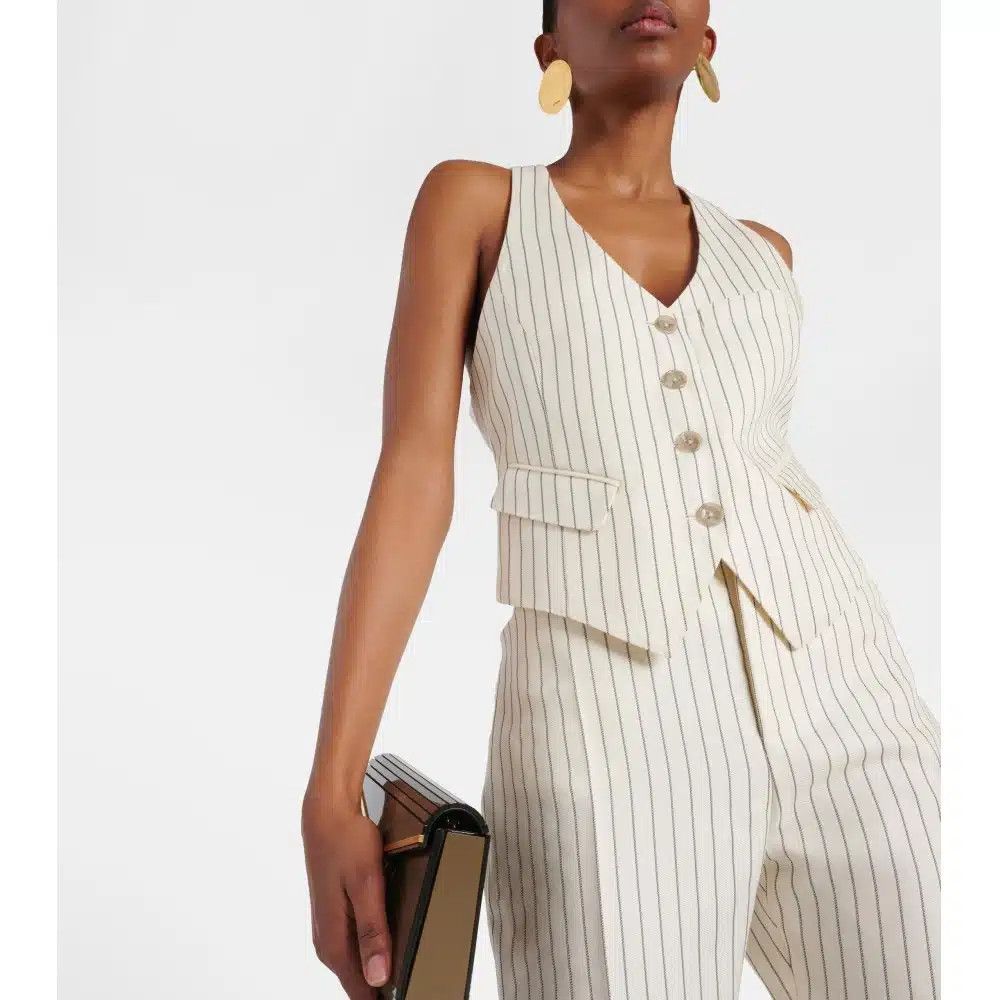 Tom Ford o1loc1c0425 WA0024 Pinstriped Vest in White Size XS / US 0-2 / IT 36-38 - 3 Thumbnail