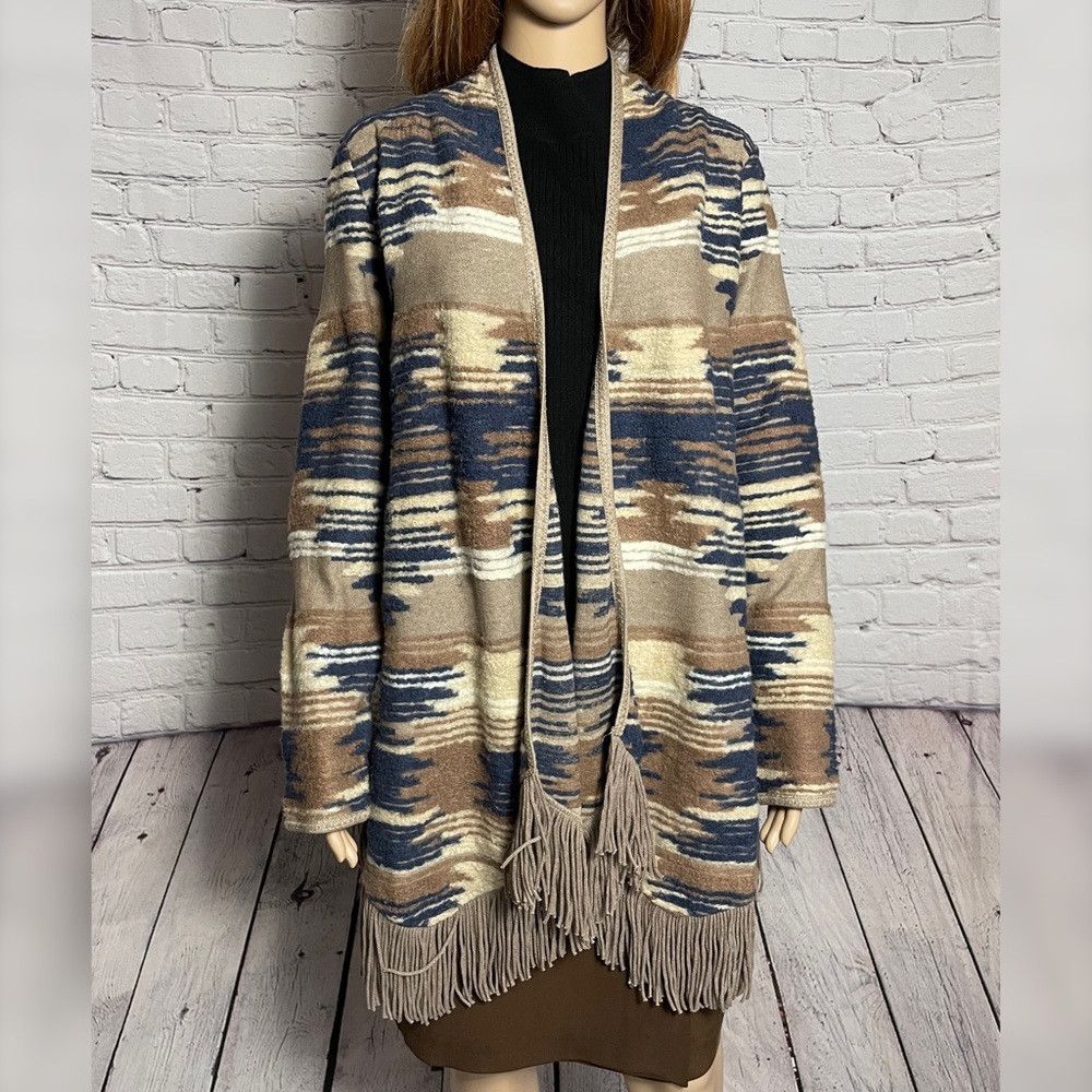 Lucky Brand NWT New $129 Lucky Brand Aztec Print Fringed Brushed Knit C Size S / US 4 / IT 40 - 4 Thumbnail