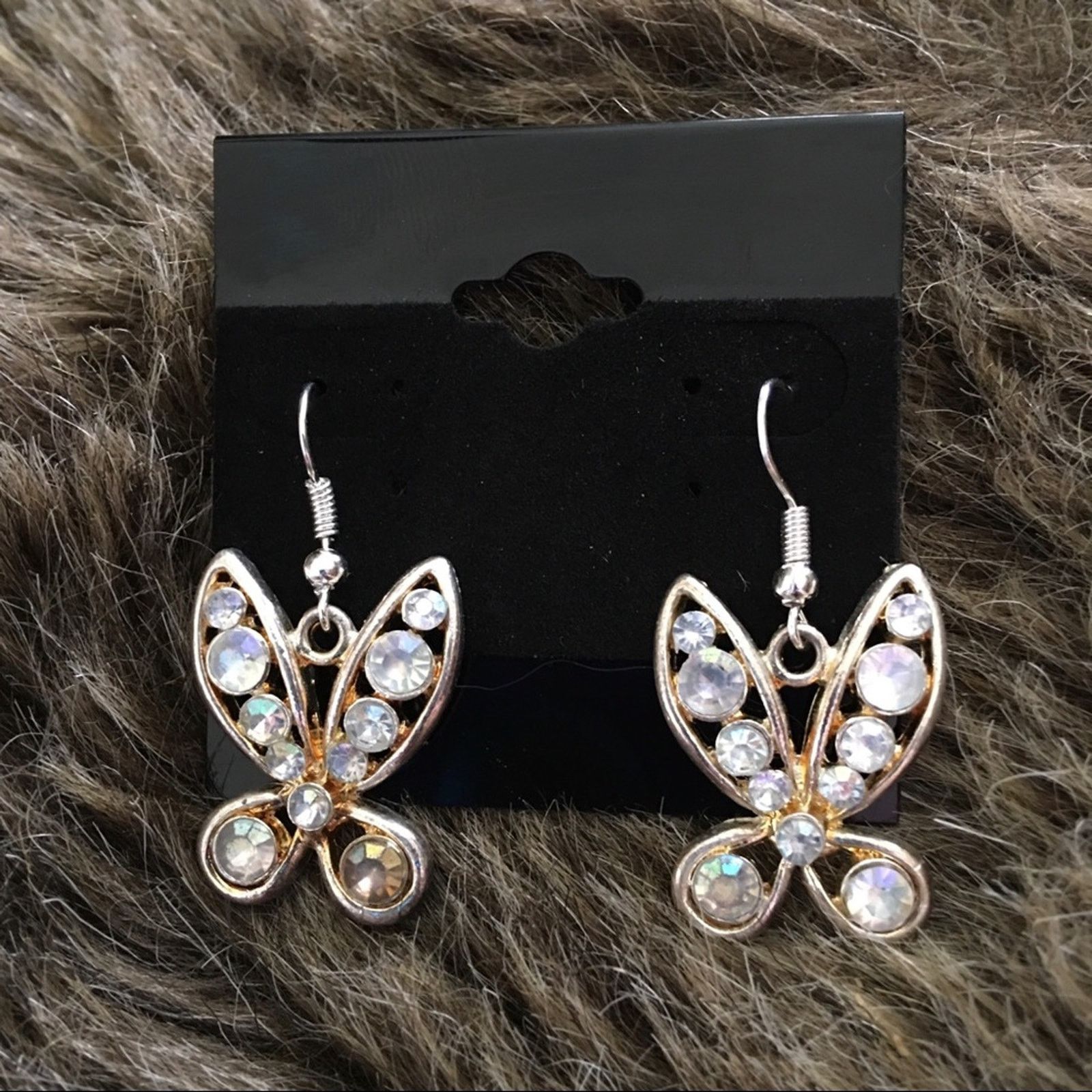 Vintage Vintage aurora borealis butterfly earrings Size ONE SIZE - 2 Thumbnail