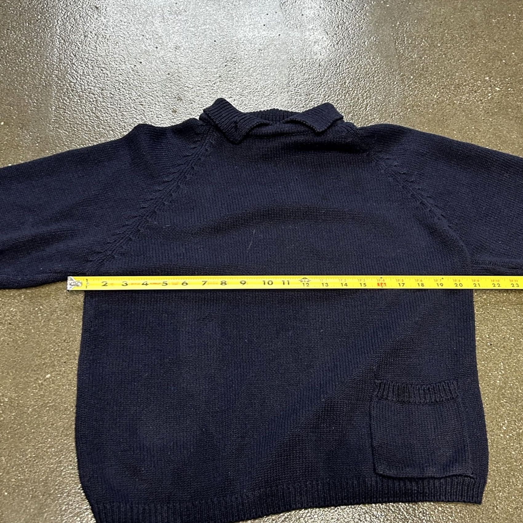 Vintage VINTAGE Cassie West Sweater Womens Large Navy Mock Neck Pocket Ramie Knit Size L / US 10 / IT 46 - 5 Thumbnail