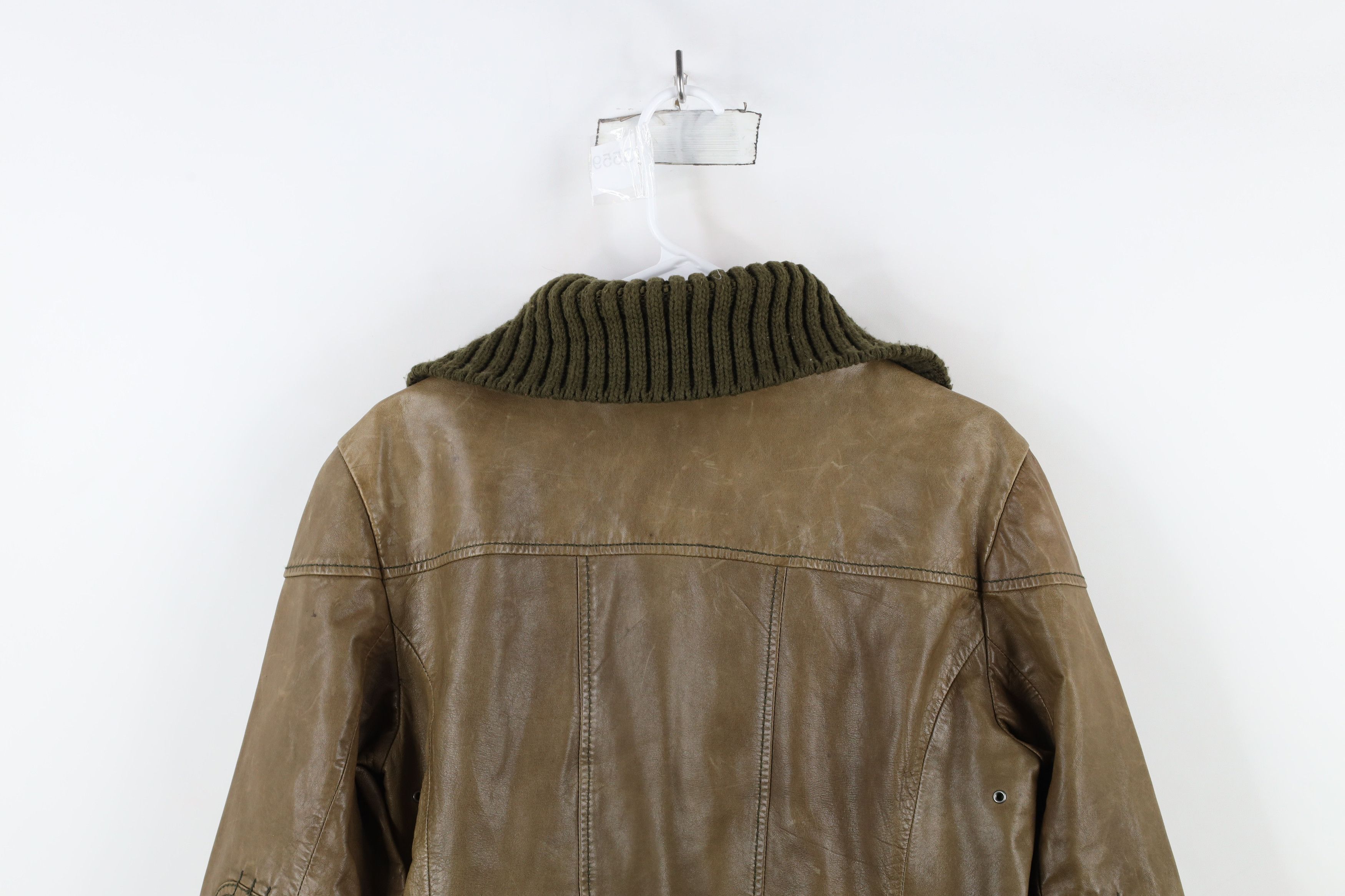 Eddie Bauer × Vintage Vintage Eddie Bauer Soft Lamb Leather Bomber Jacket Green Size L / US 10 / IT 46 - 15 Thumbnail