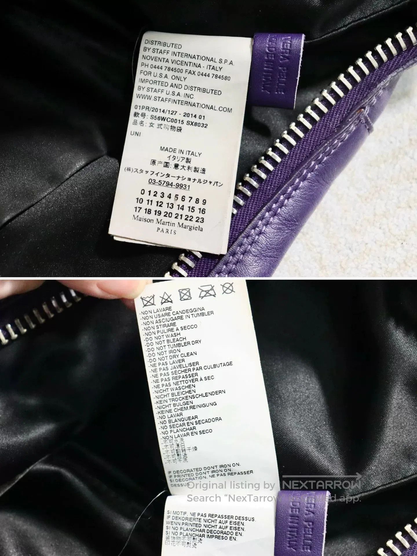 Maison Margiela Maison Margiela Purple Leather Tote Bag. Size ONE SIZE - 9 Thumbnail
