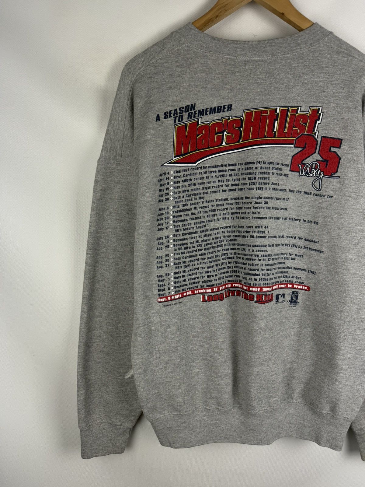 Lee × MLB × Vintage St Louis Cardinals Mark McGwire Home Run King 98 Sweatshirt Size US XL / EU 56 / 4 - 15 Thumbnail