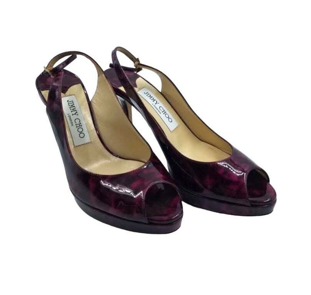 Jimmy Choo Jimmy Choo Nova Plum Tortoiseshell Patent Leather ~ 6 Size US 6 / IT 36 - 1 Thumbnail